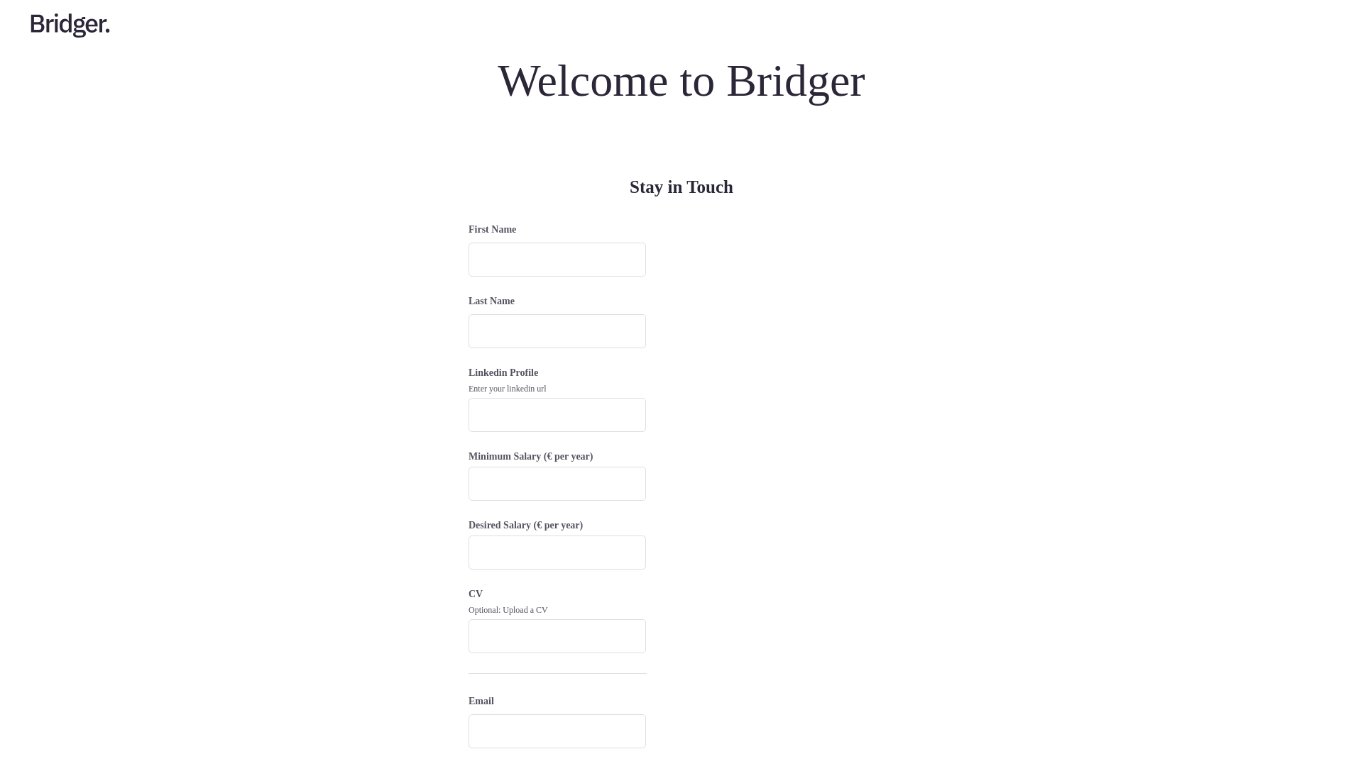 website screenshot of https://app.bridgerhq.com/
