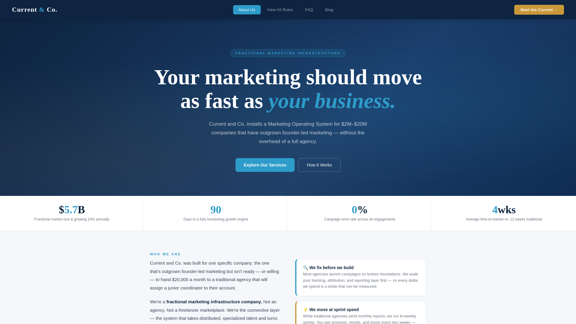website screenshot of https://currentandco.net/