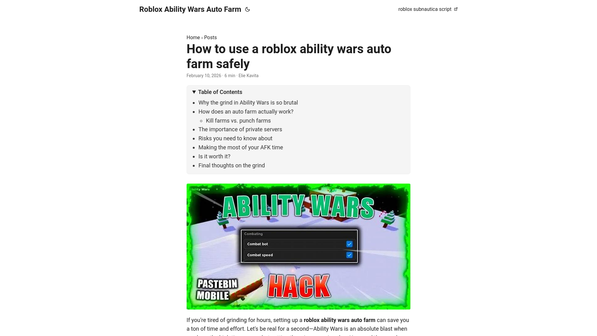 website screenshot of https://roblox-ability-wars-auto-farm.pages.dev/