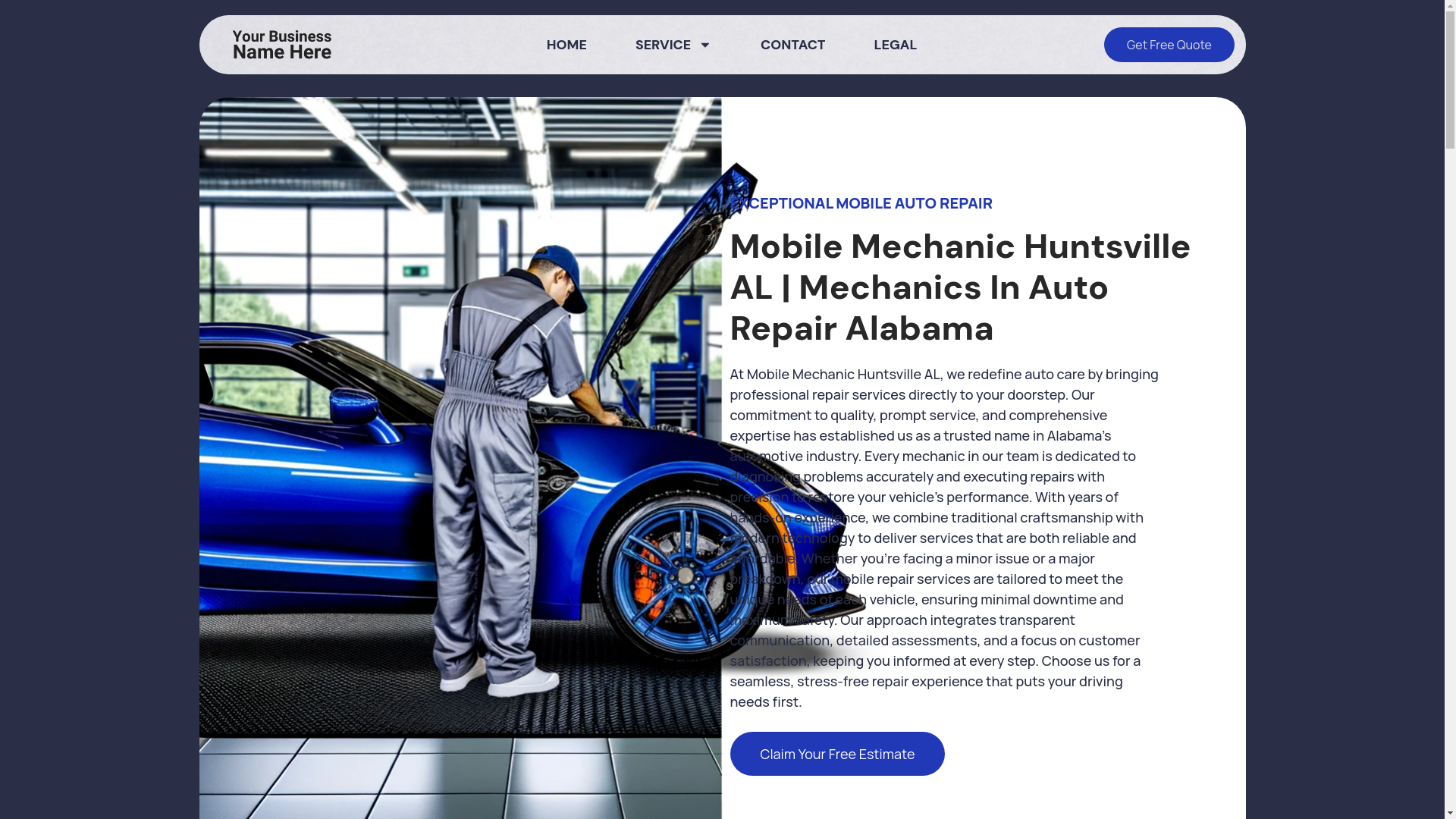 website screenshot of https://mobilemechanichuntsvilleal.com/