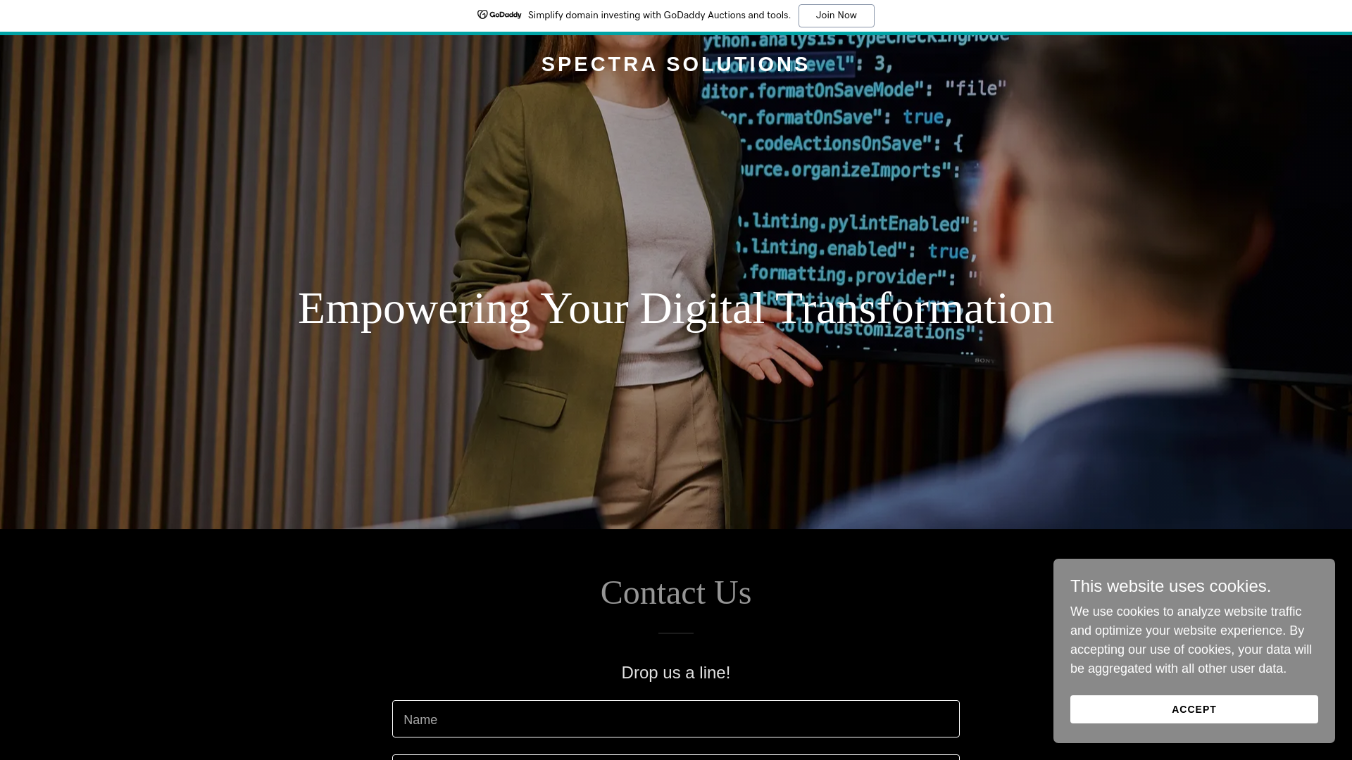 website screenshot of https://spectrasolutions.club/