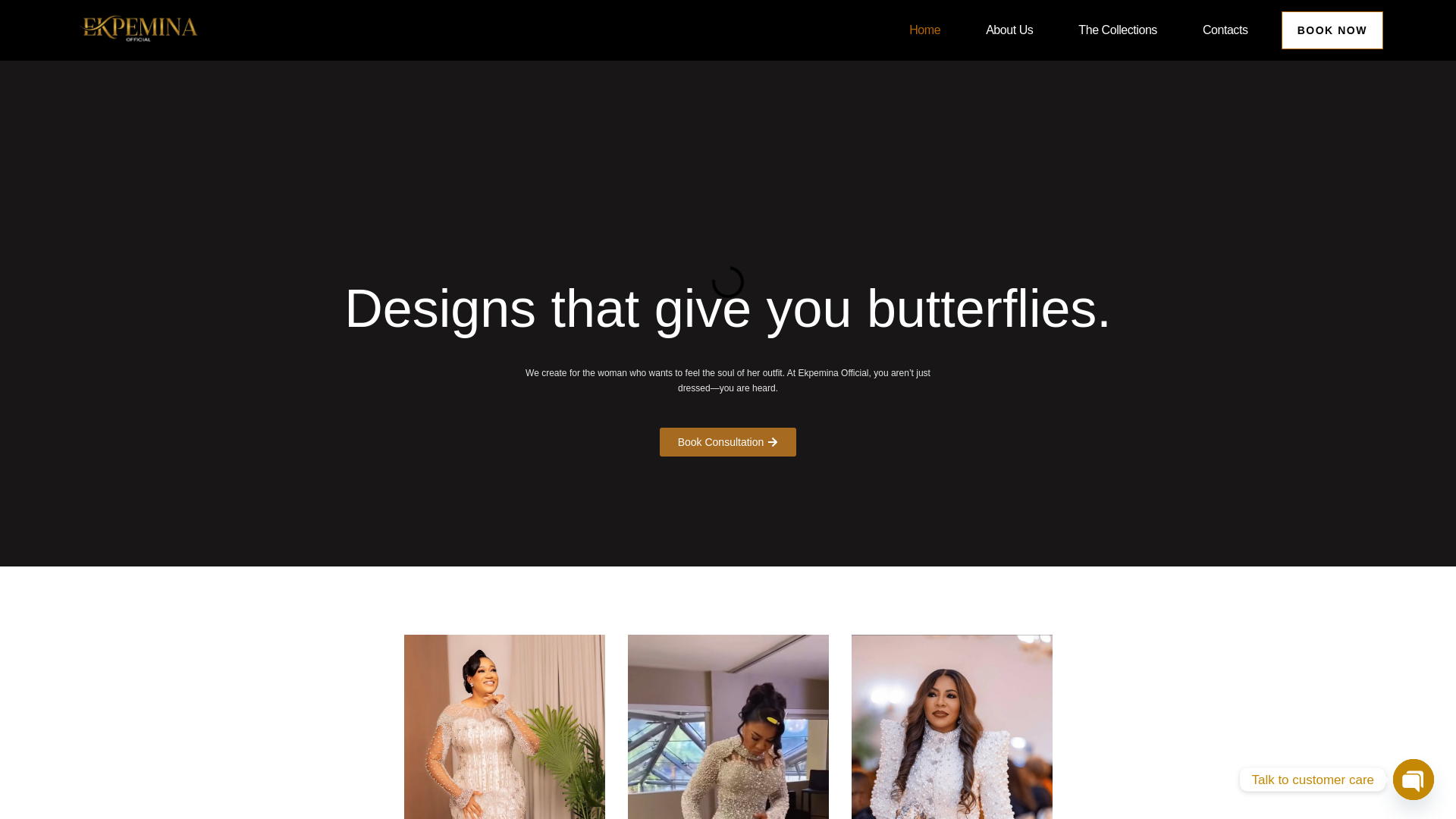 website screenshot of https://ekpeminaofficial.com/