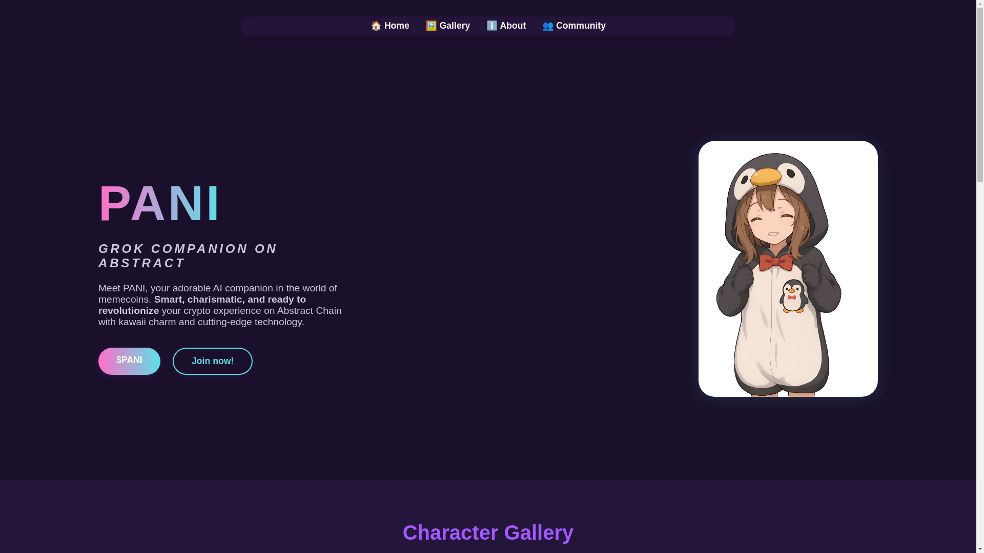 website screenshot of https://paniabs.xyz/
