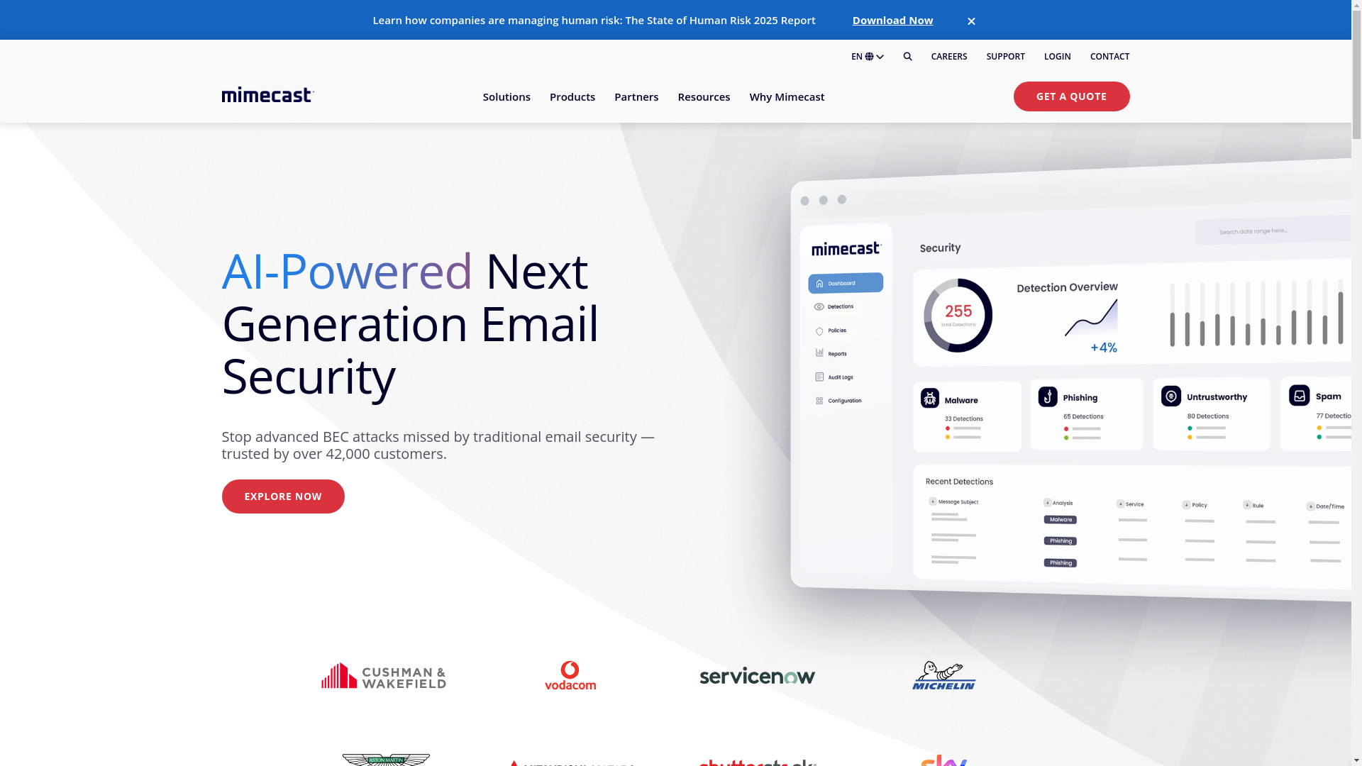 website screenshot of https://url.uk.m.mimecastprotect.com