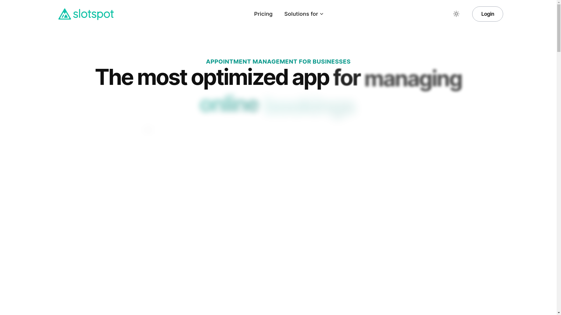 website screenshot of https://slotspot-landing-page.pages.dev/