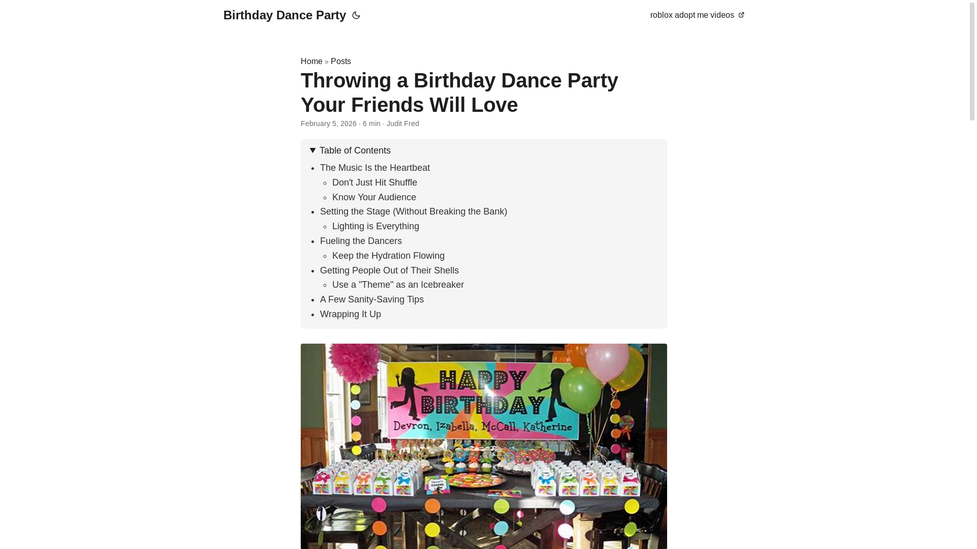 website screenshot of https://birthday-dance-party.pages.dev/