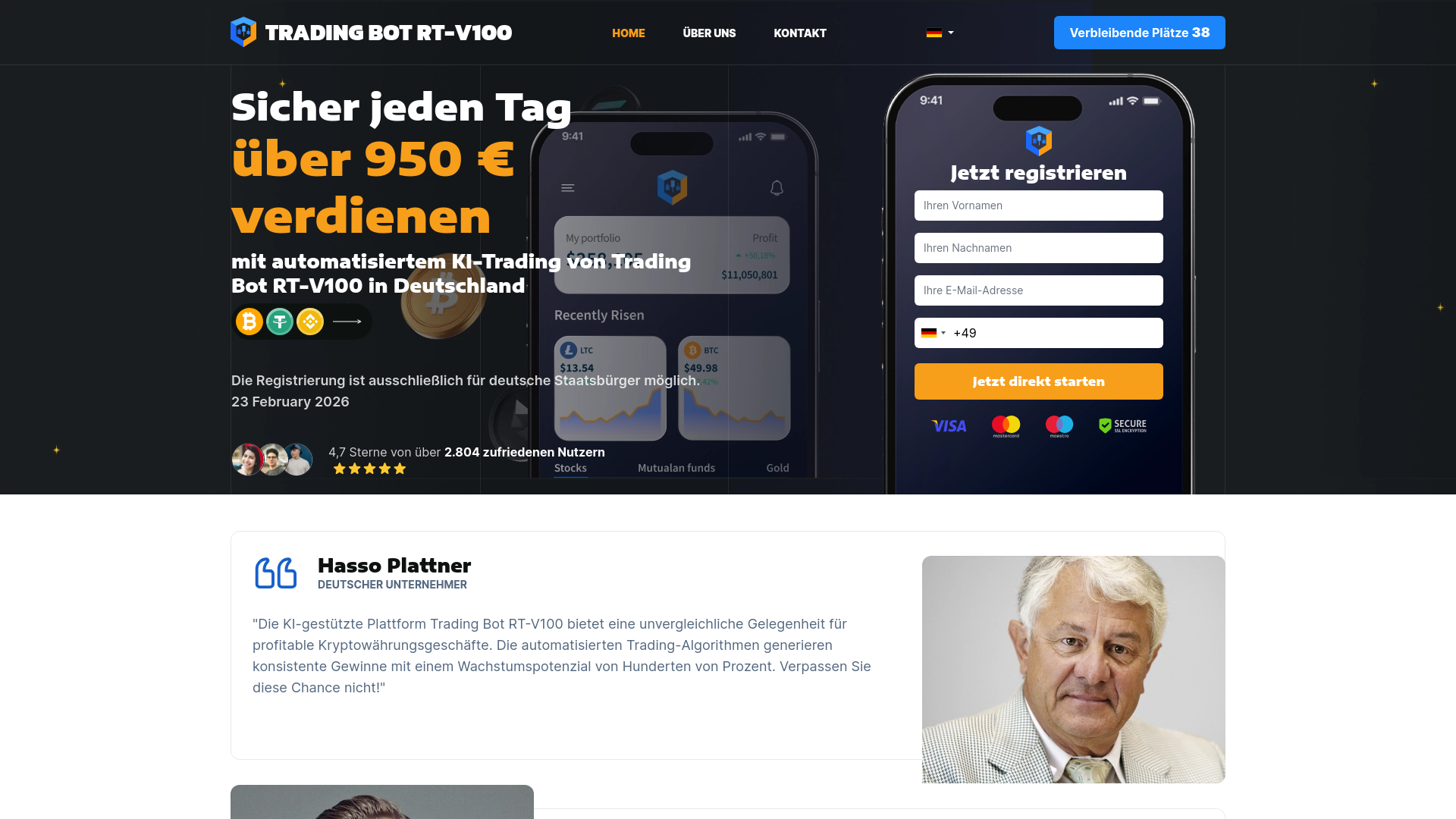 website screenshot of https://tradingbotrt-v100.net/