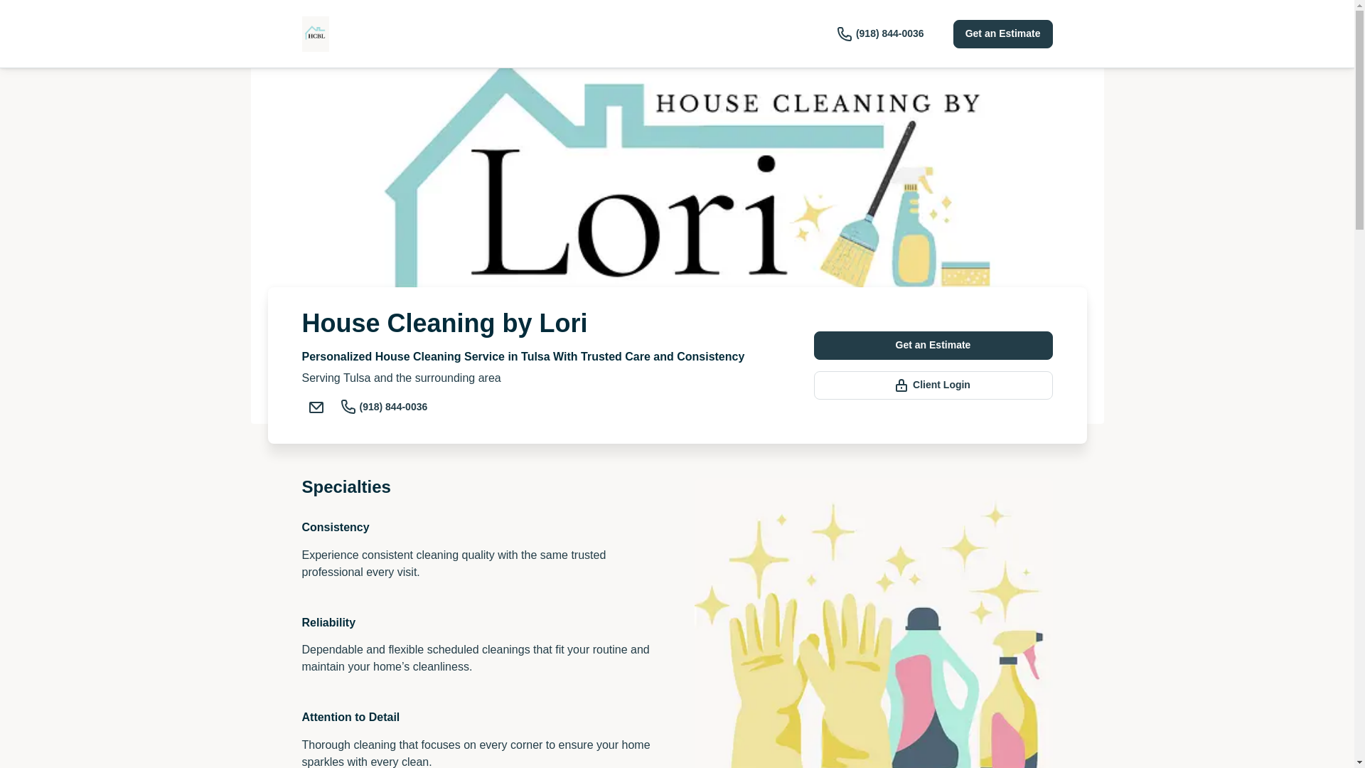 website screenshot of https://housecleaningbylori.info/