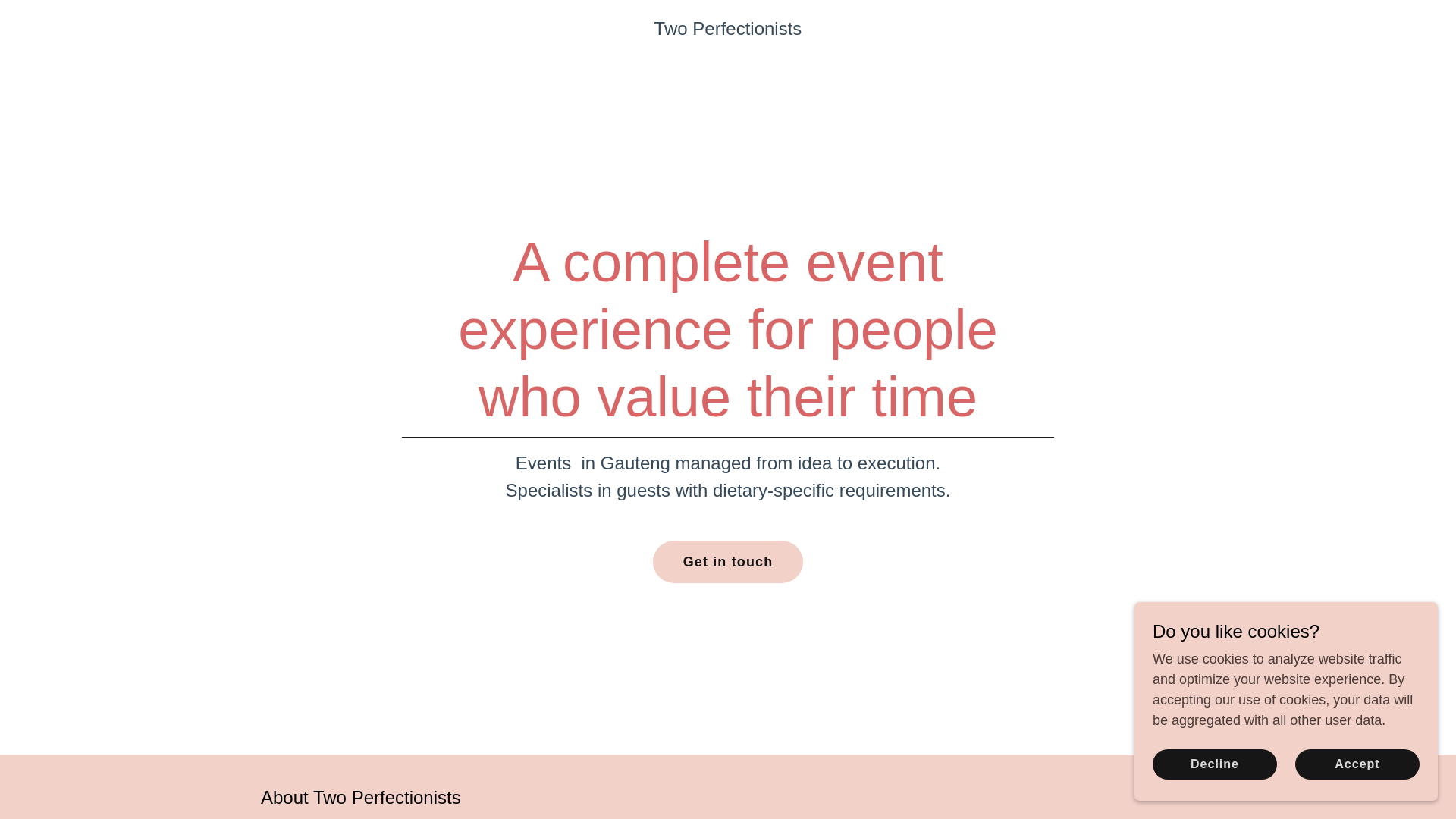 website screenshot of https://twoperfectionists.com/