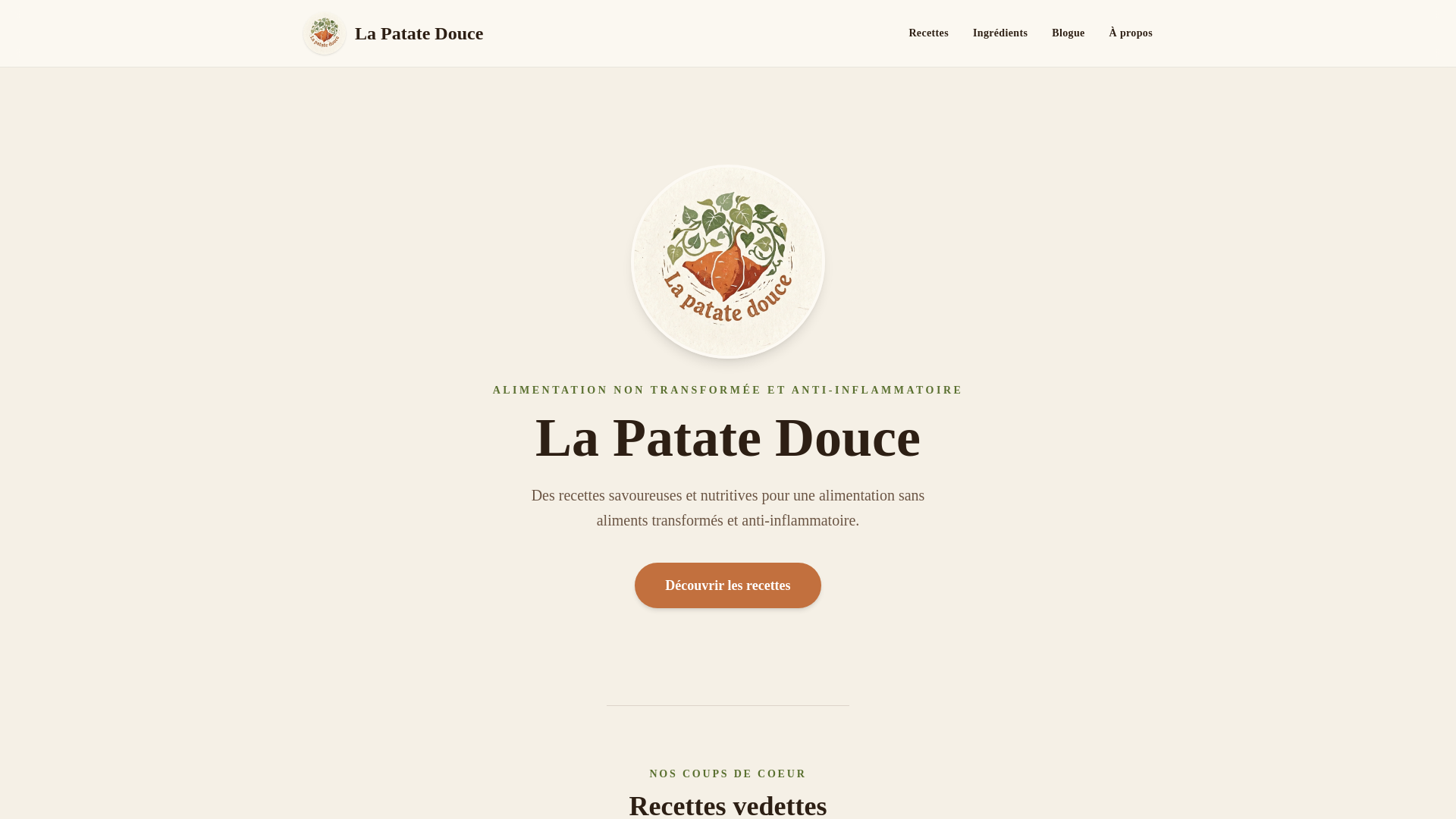 website screenshot of https://lapatatedouce.ca/