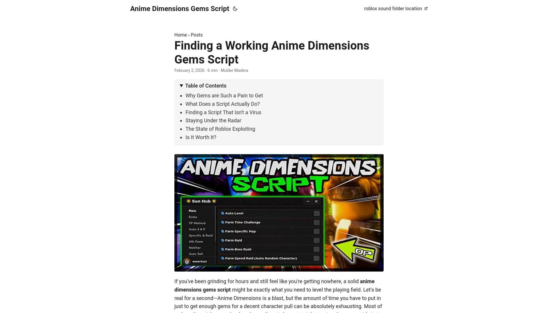 website screenshot of https://anime-dimensions-gems-script.pages.dev/