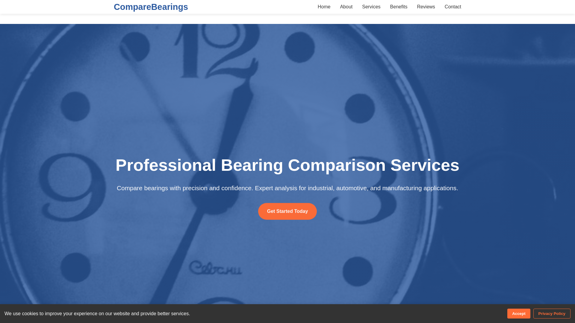 website screenshot of https://comparebearings.cyou/