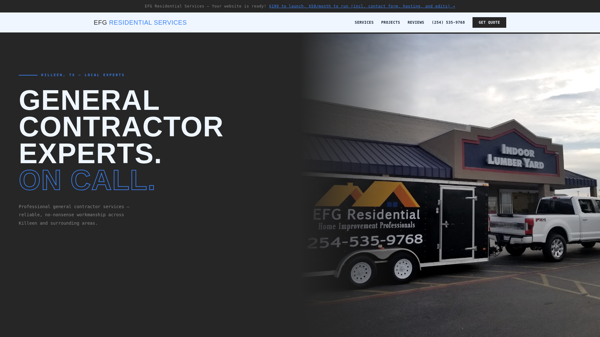 website screenshot of https://efg-residential-services-demo.pages.dev/