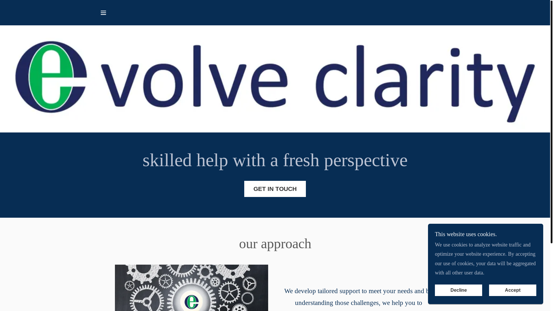 website screenshot of https://evolveclarity.co.uk/