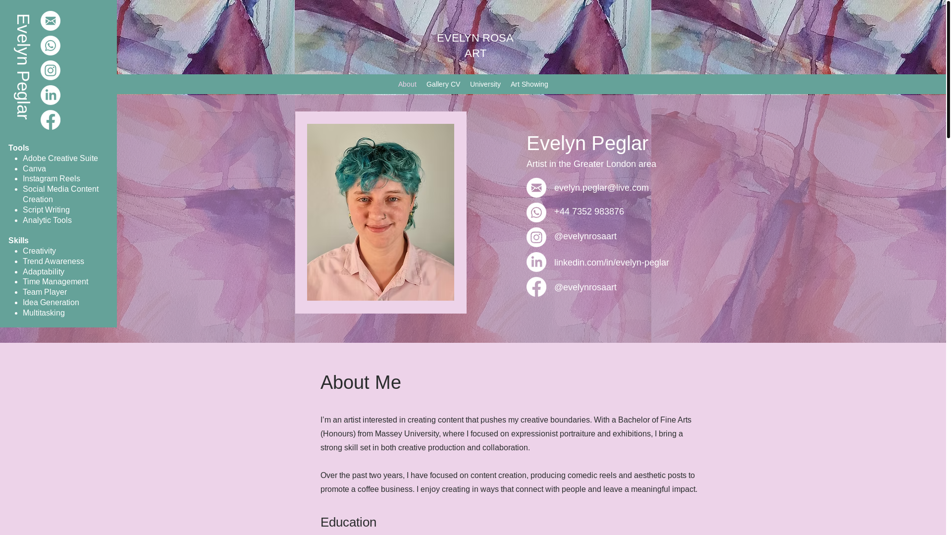 website screenshot of https://evelynrosaart.com/