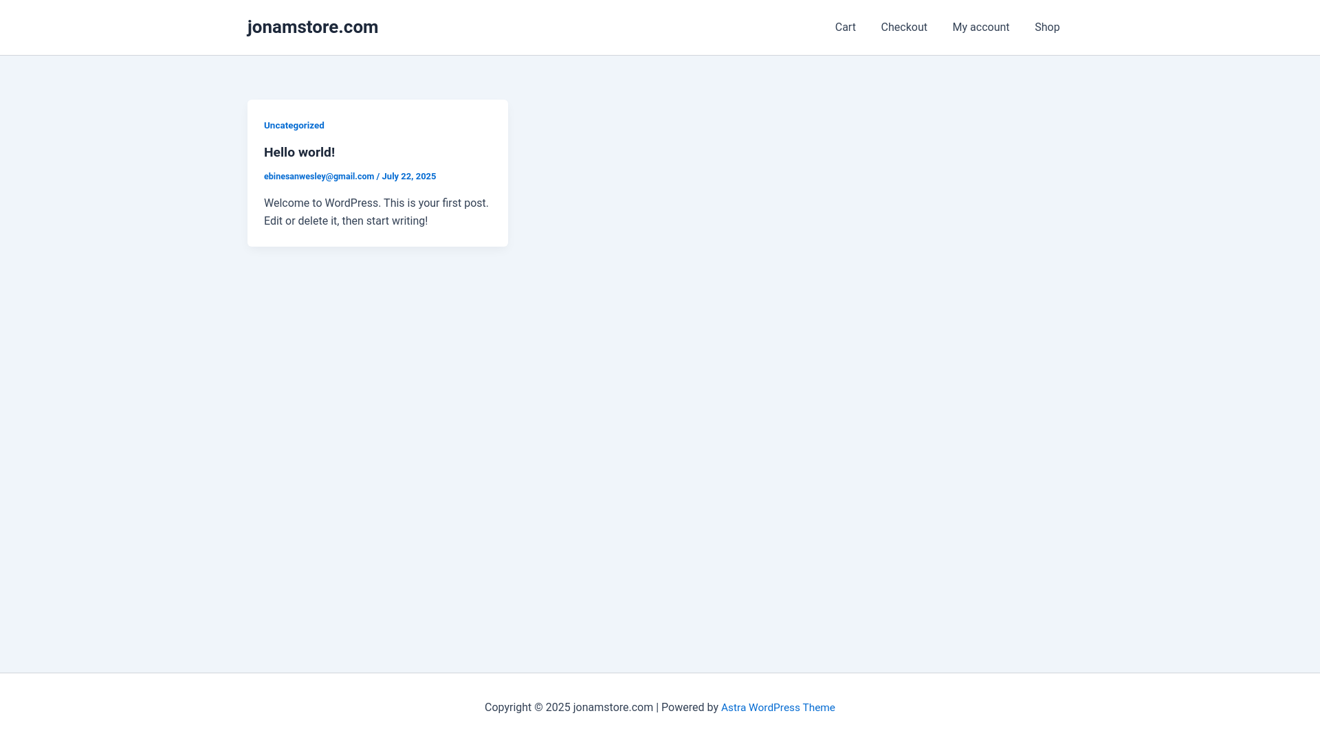 website screenshot of https://jonamstore.com/