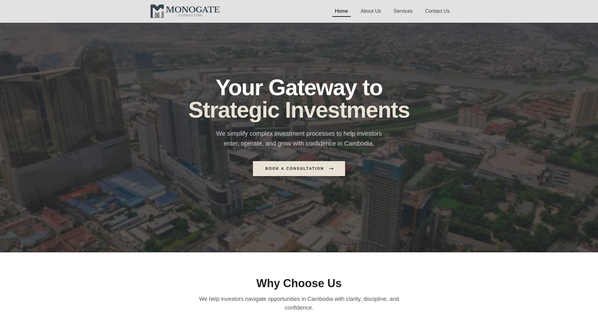 website screenshot of https://monogateconsulting.com.kh