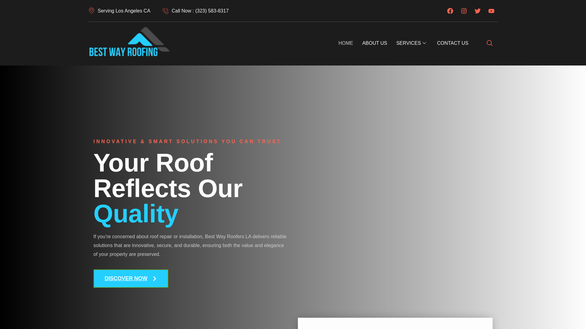 website screenshot of https://bestwayroofersla.com