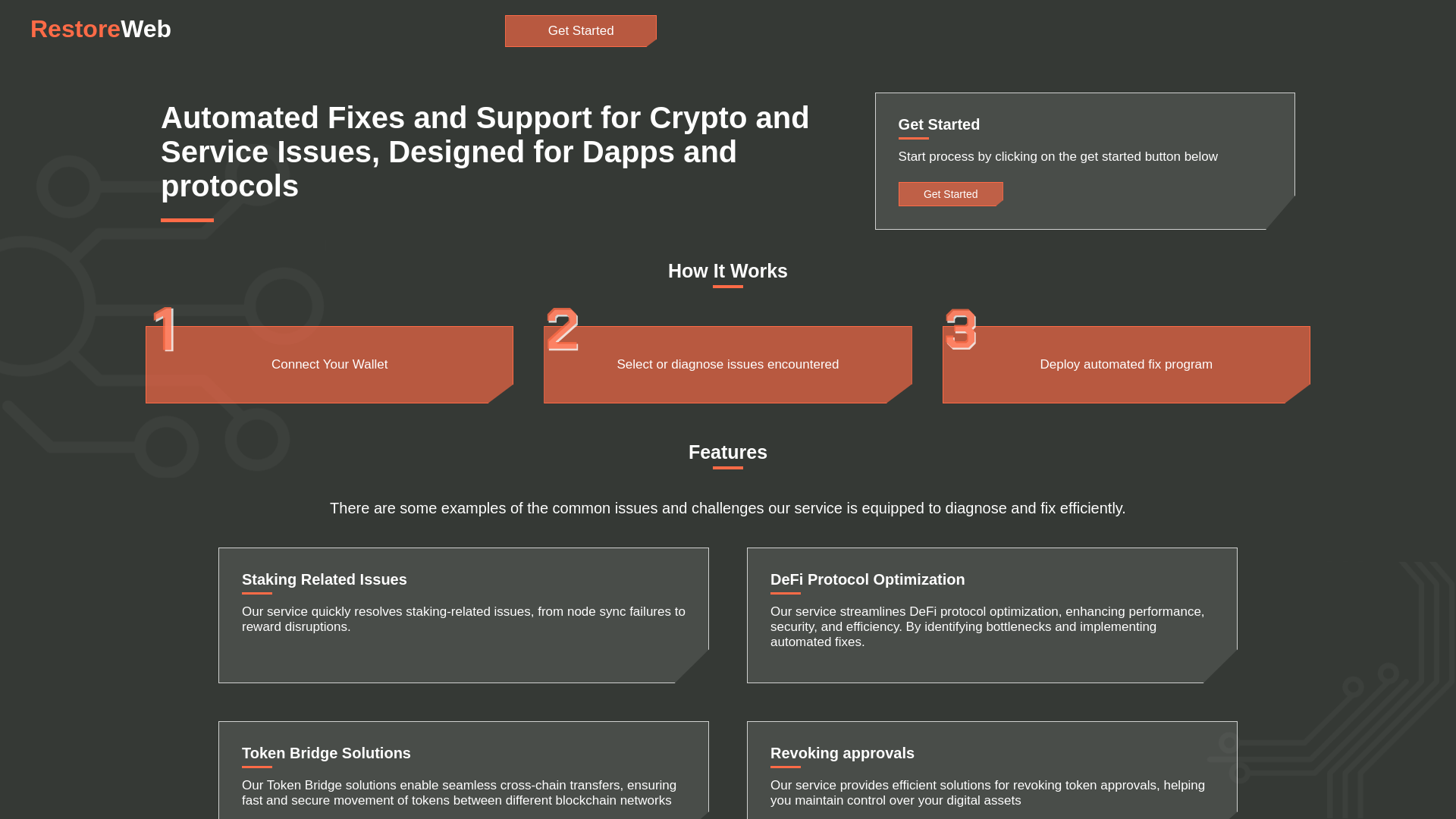 website screenshot of https://restoreweb.pages.dev