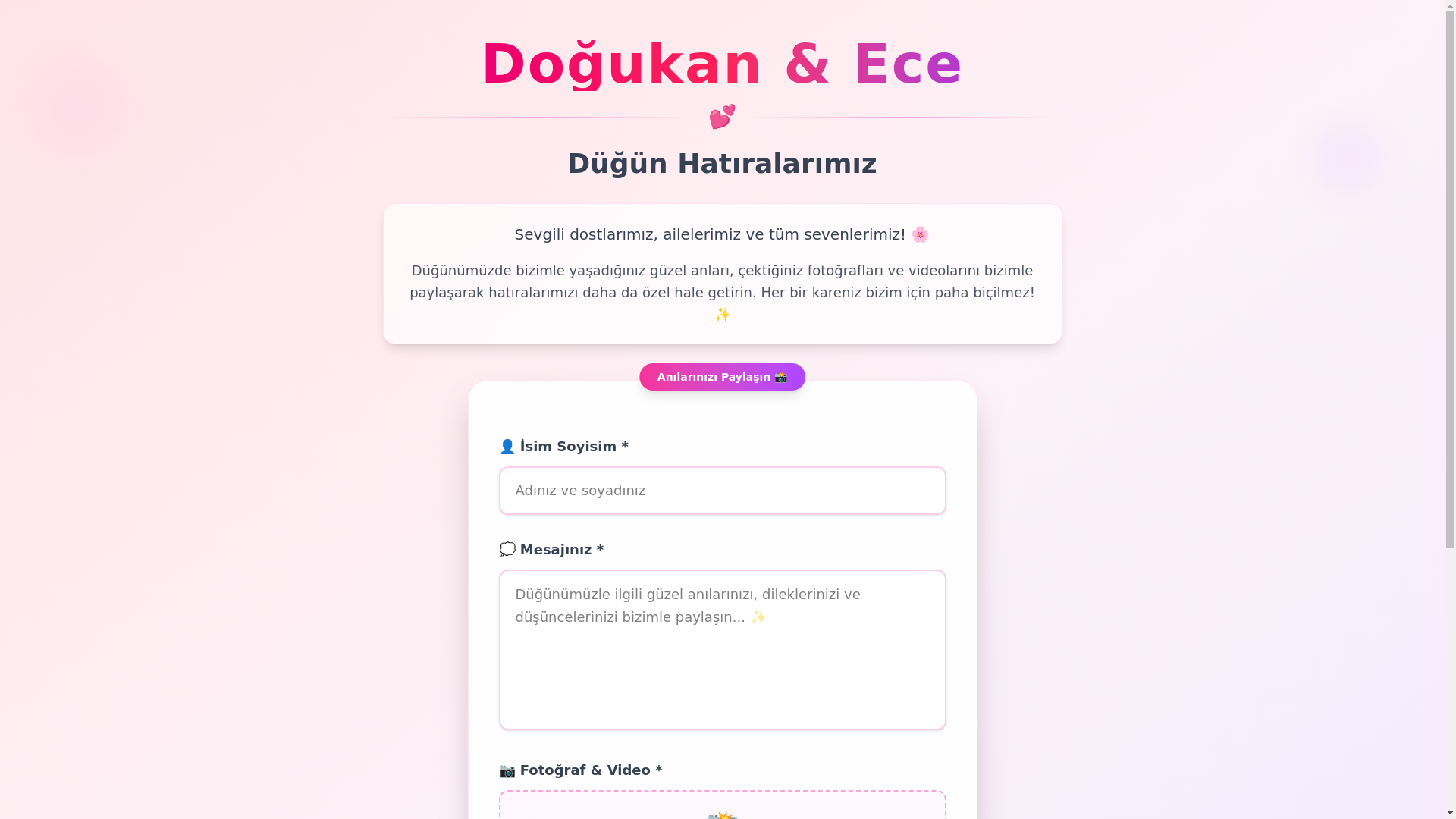website screenshot of https://dogukanecewedding.com.tr/