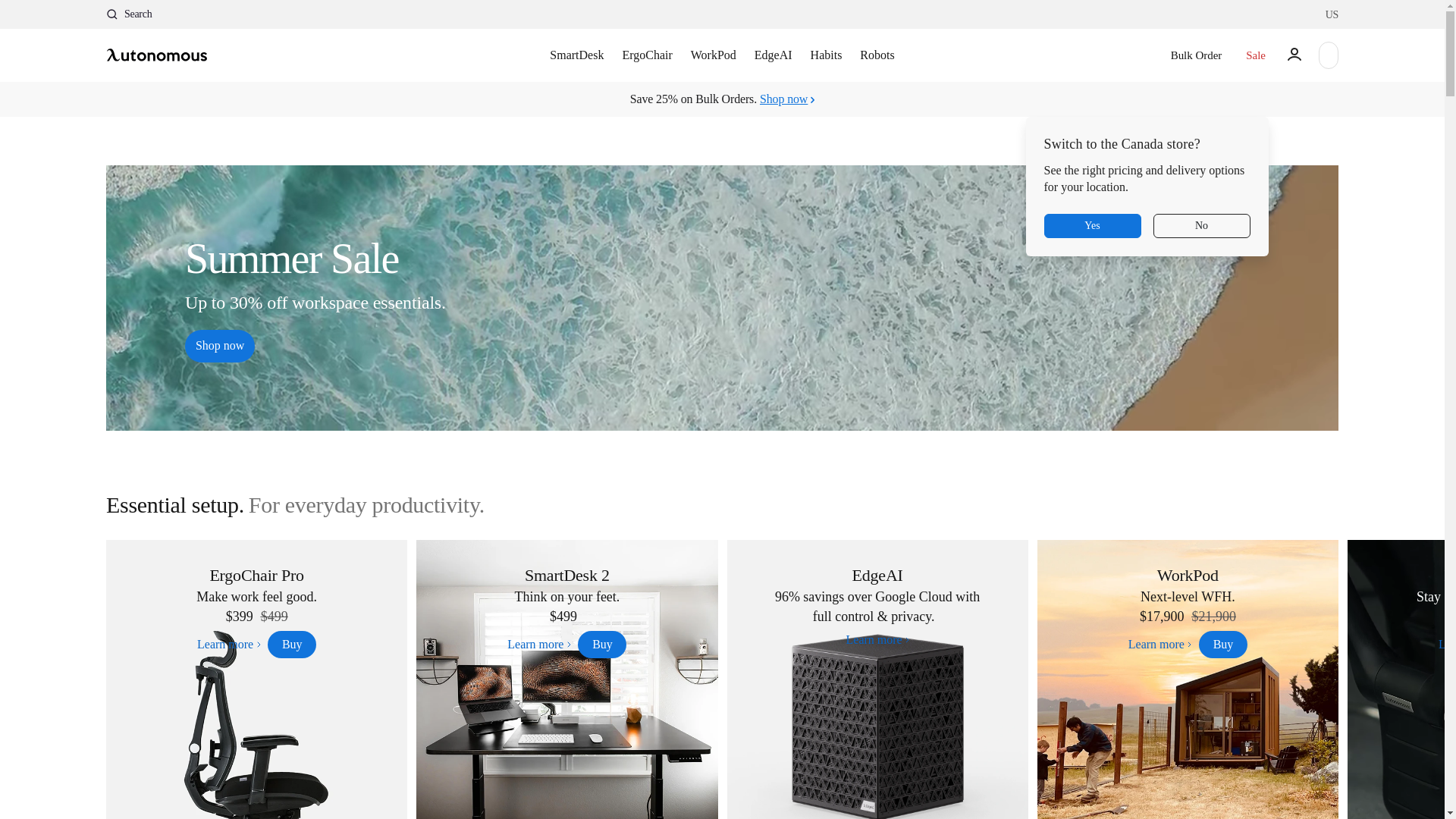 website screenshot of https://www.autonomous.ai/