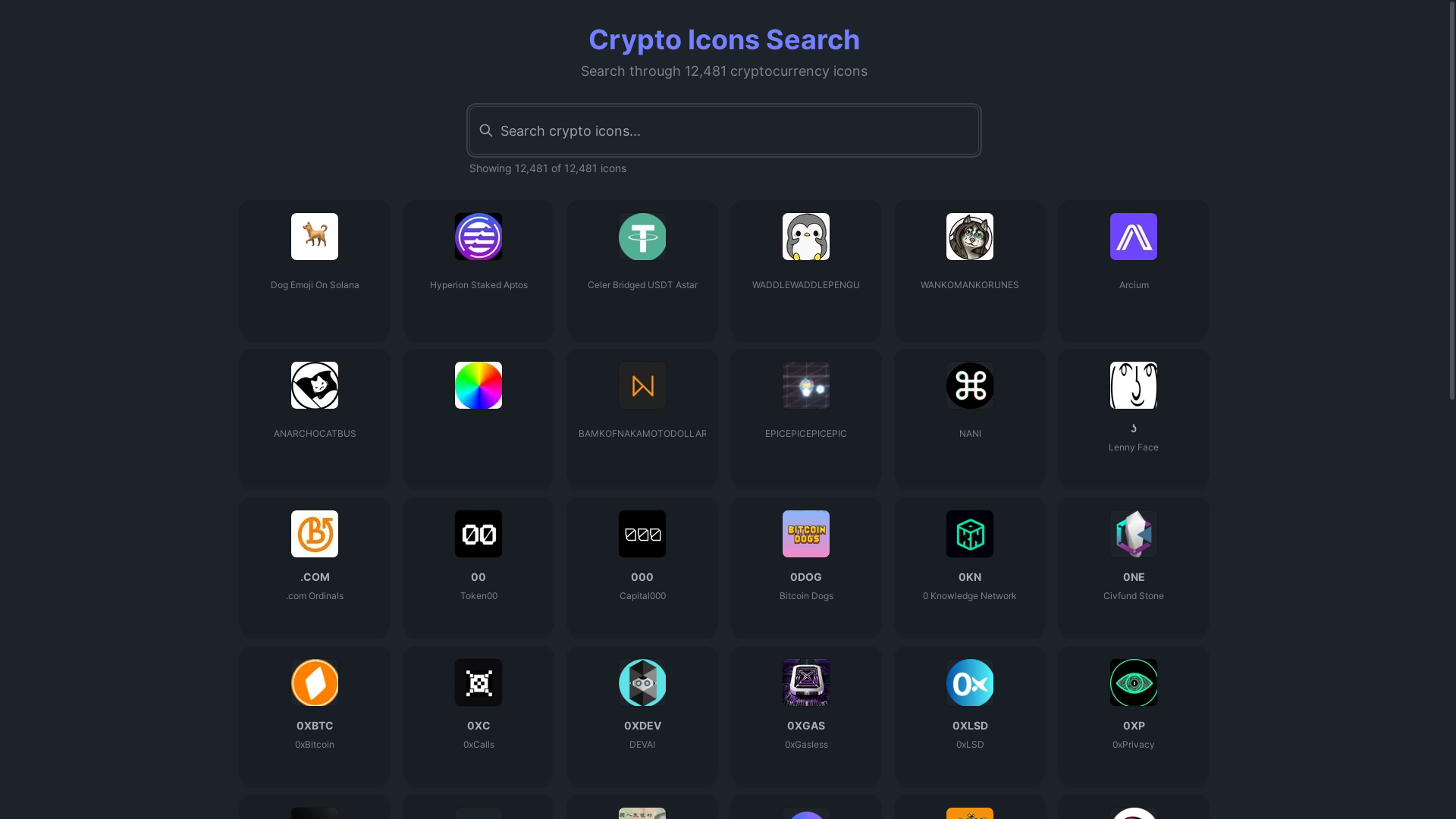 website screenshot of https://crypto-icons-website.pages.dev/