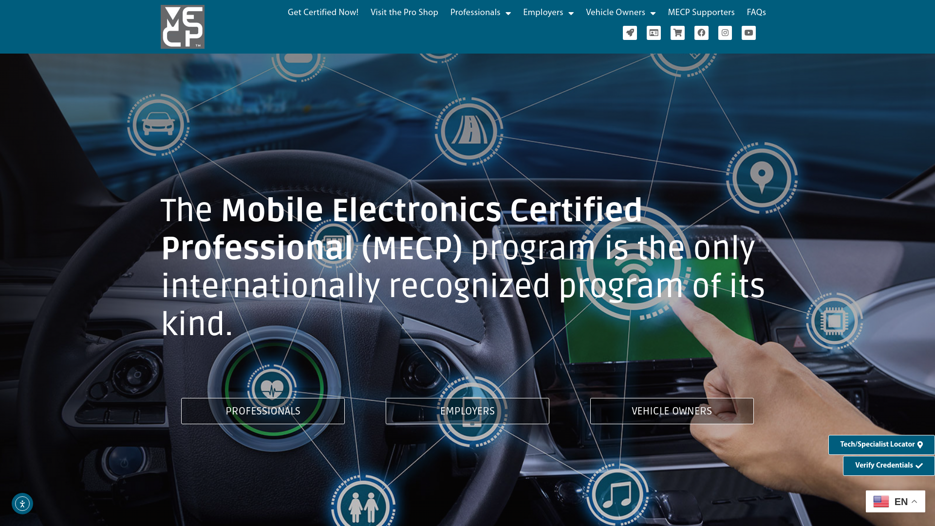 website screenshot of https://mobileelectronicscertification.com/