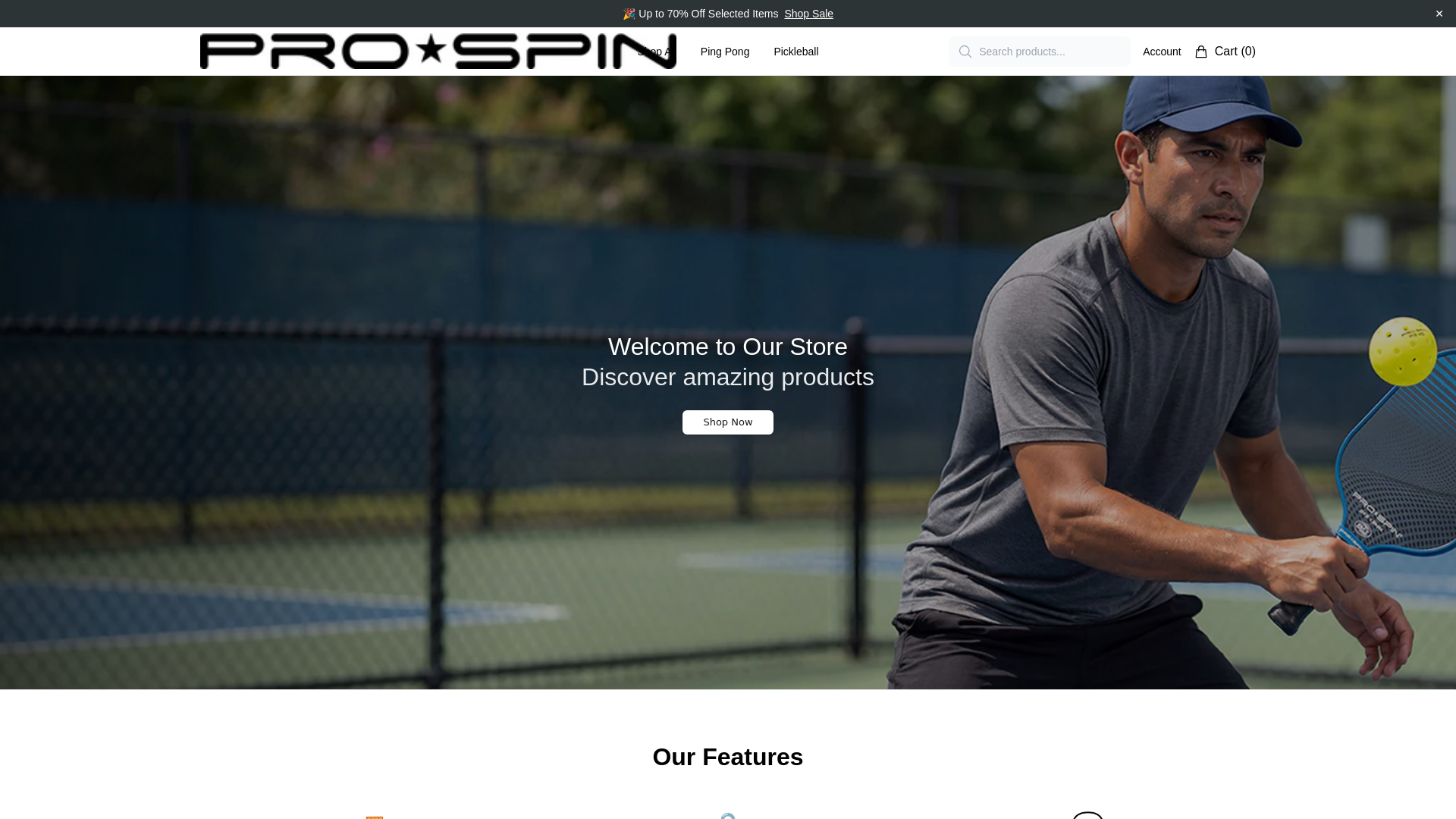 website screenshot of https://buyprospinsports.shop/