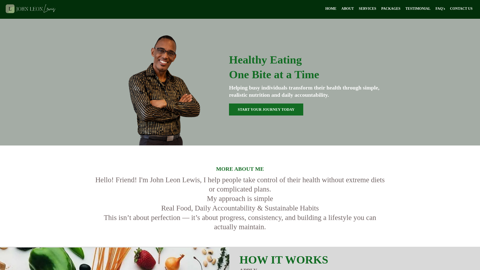 website screenshot of https://johnleonlewishealthy.com/