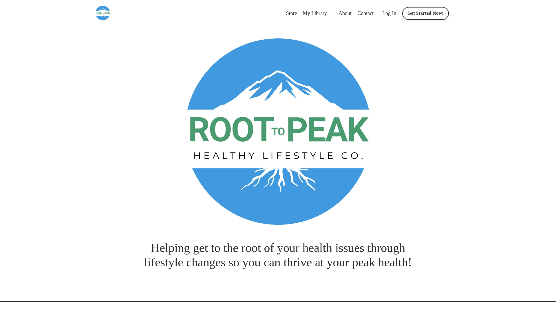 website screenshot of https://roottopeakhealthylifestyle.com