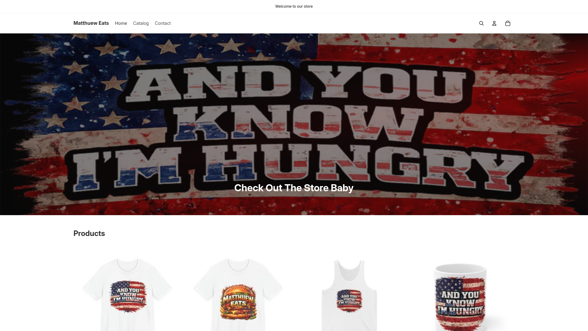 website screenshot of https://matthueweats.com/