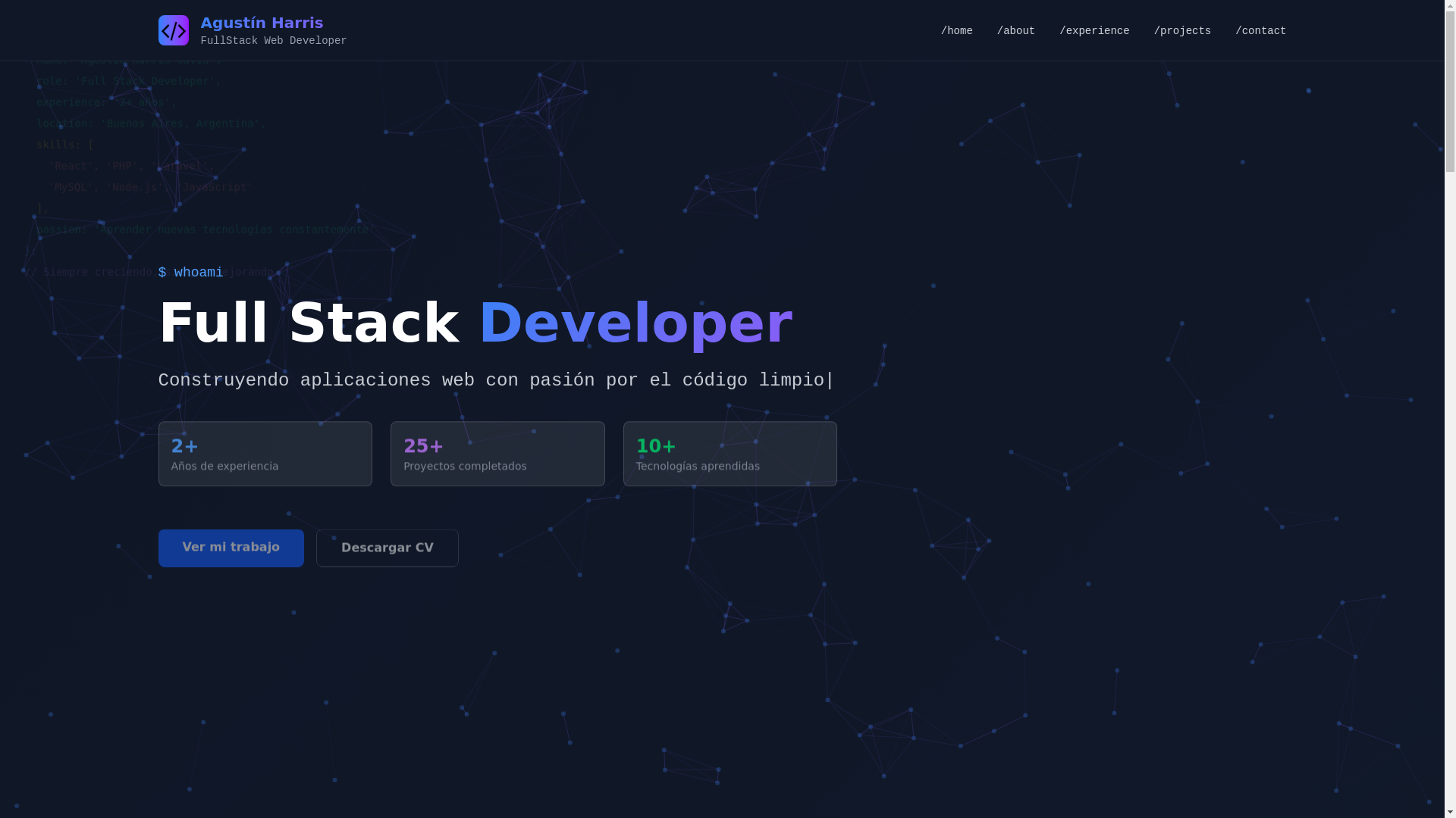 website screenshot of https://agusharris-portfolio.pages.dev/
