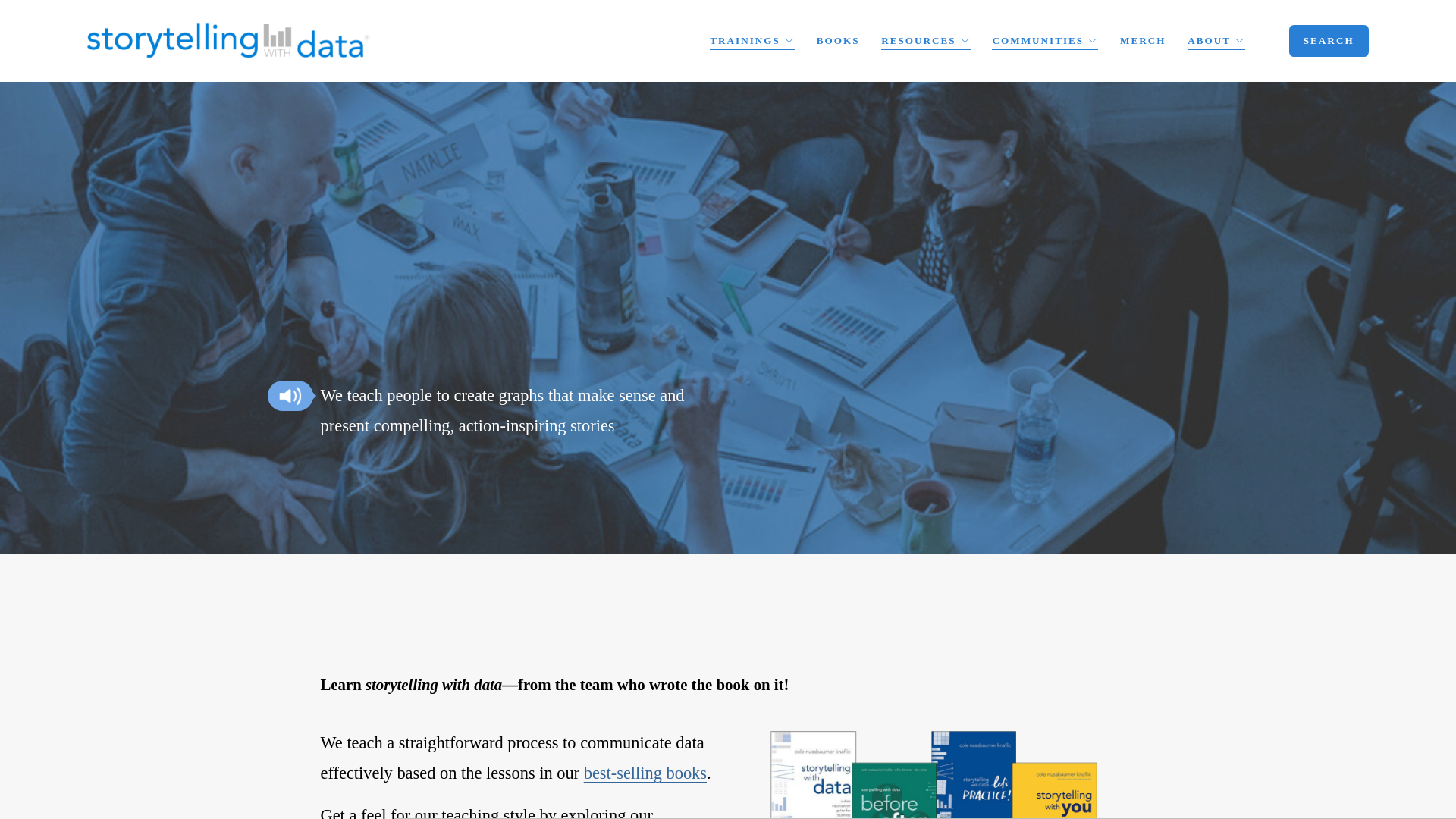 website screenshot of https://storytellingwithdata.com