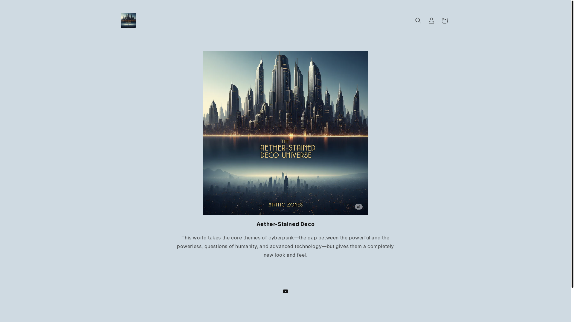 website screenshot of https://theaether-staineddecouniverse.com/