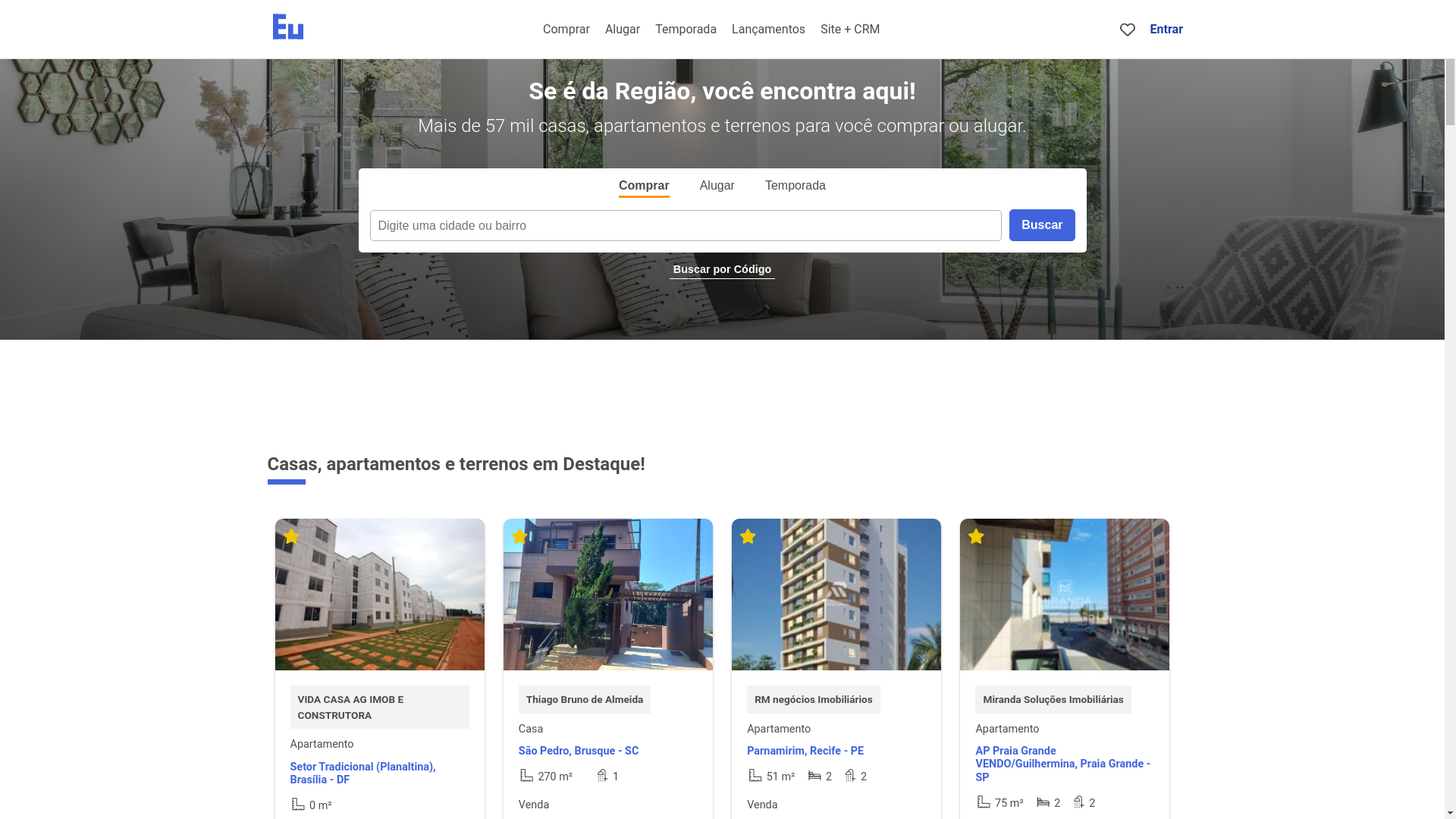 website screenshot of https://galhardoimoveissjc.com.br/