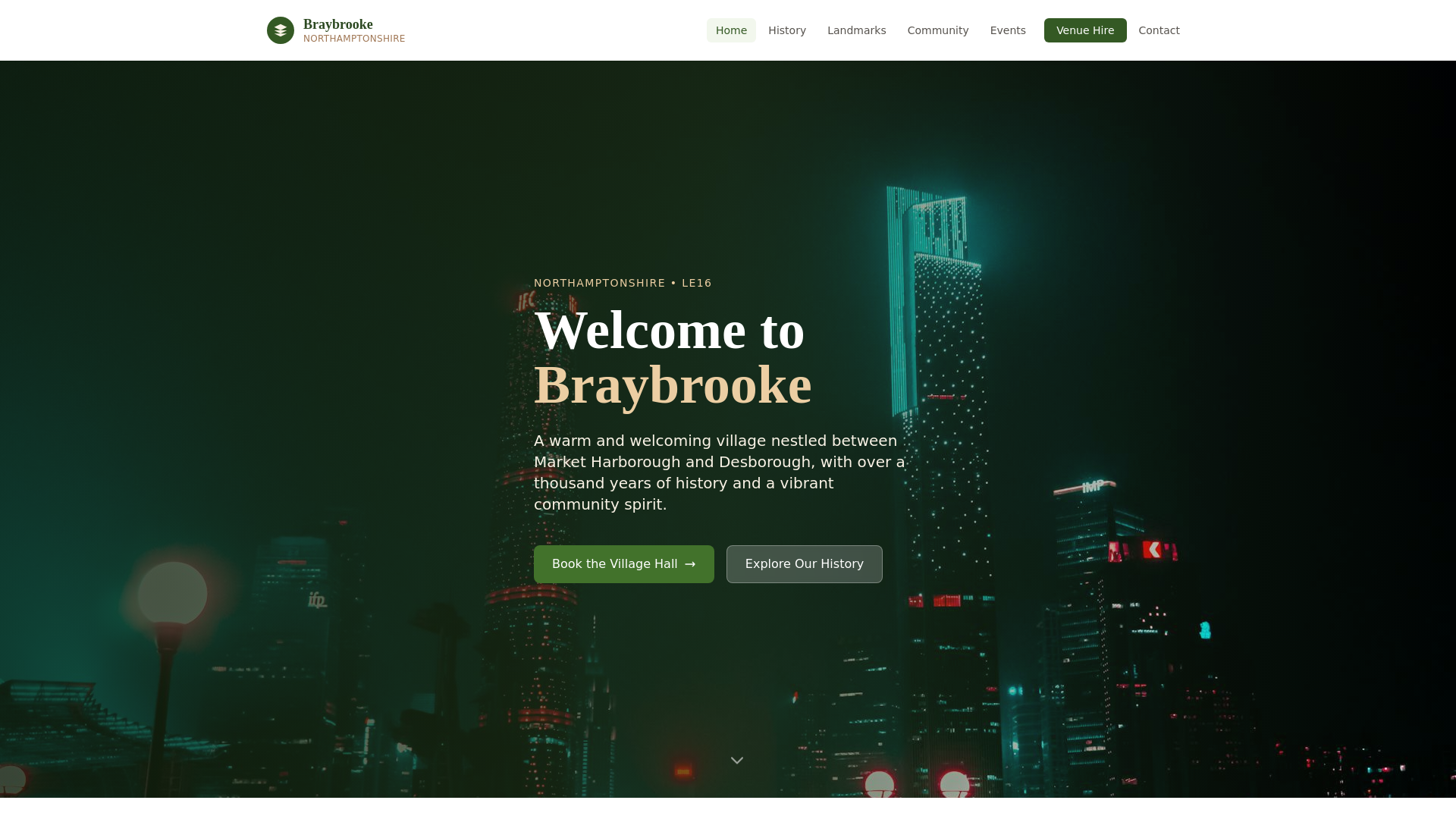 website screenshot of https://braybrooke-village.pages.dev/