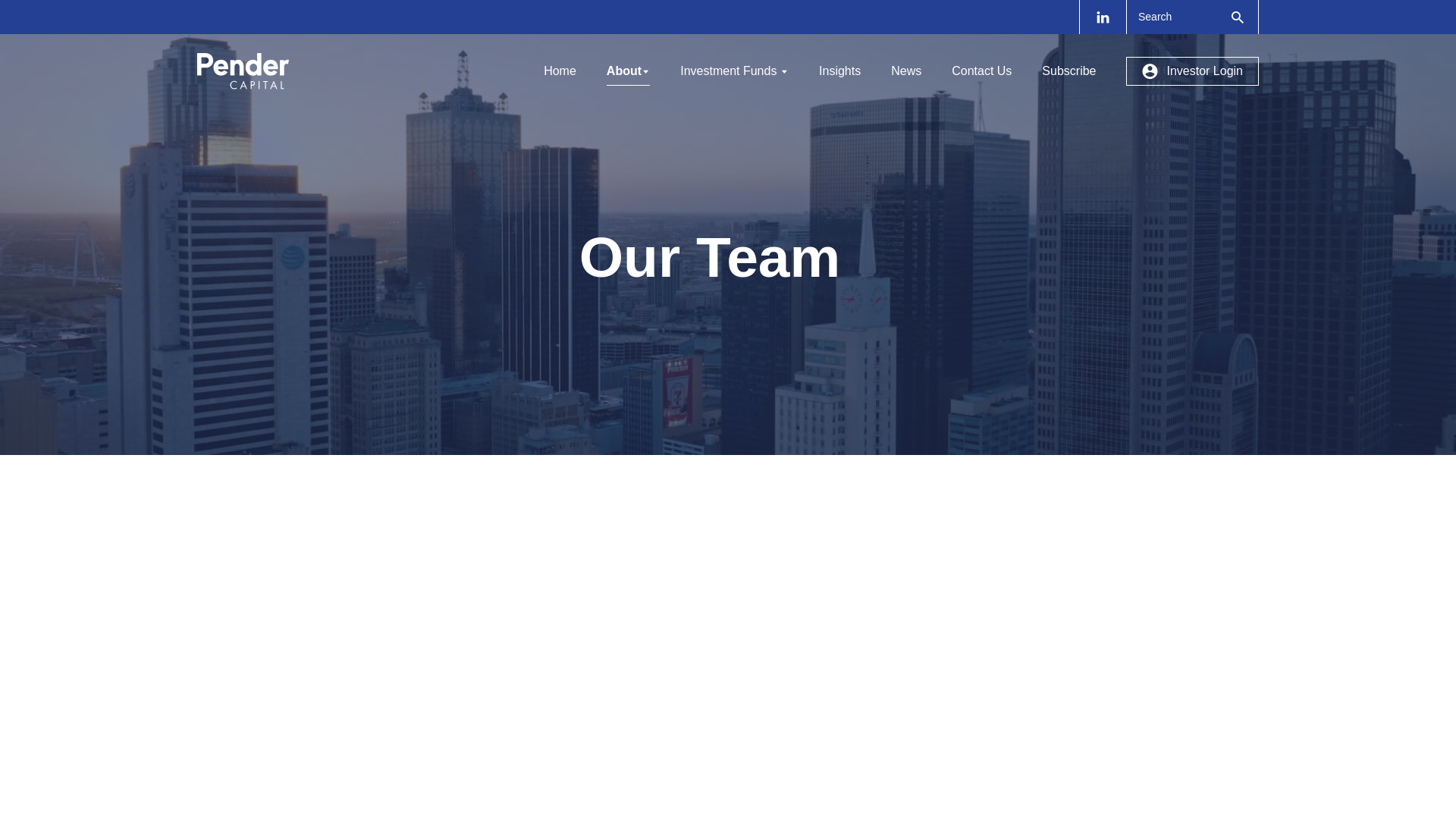 website screenshot of https://www.pendercapital.com/our-team.php