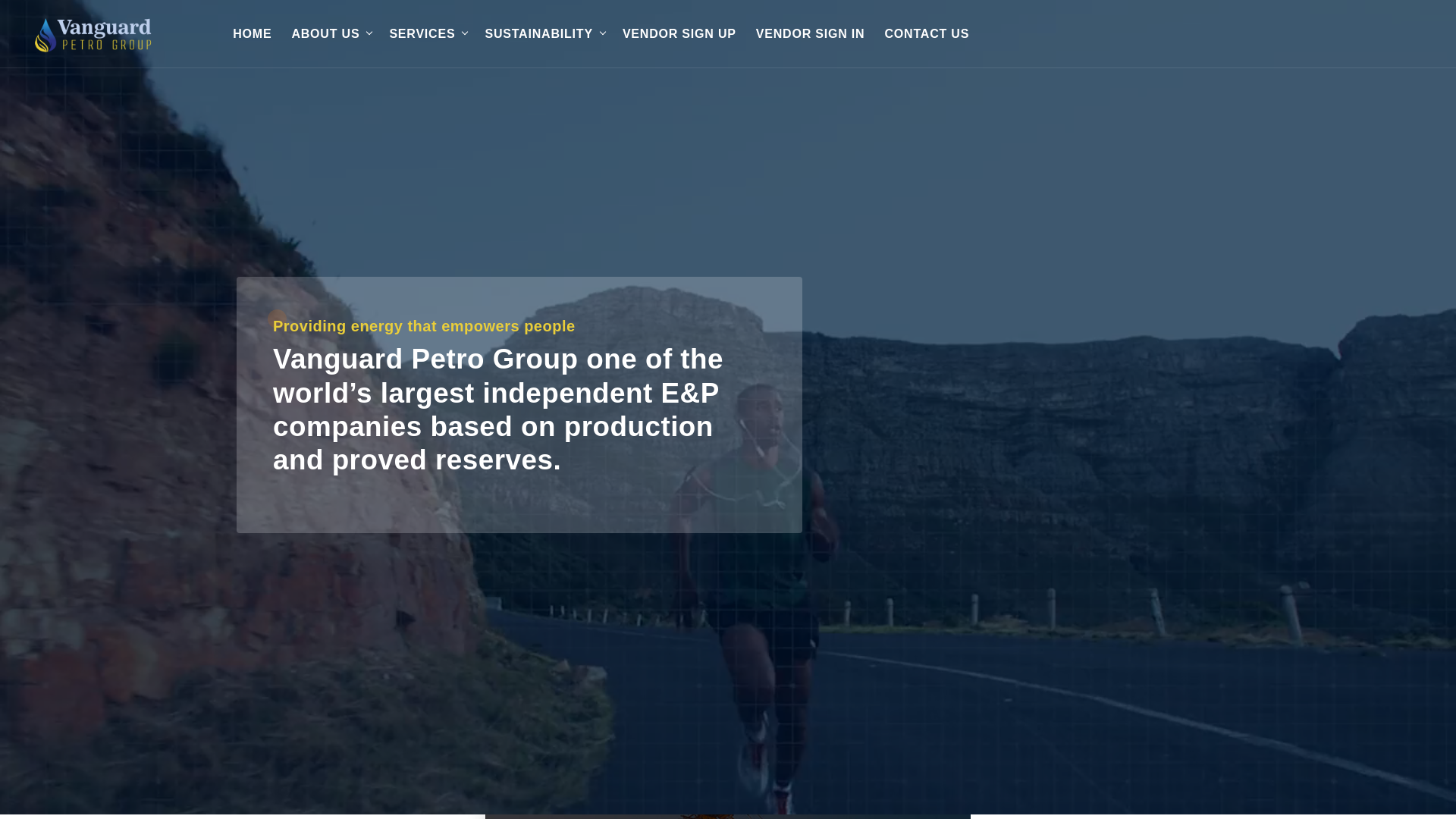 website screenshot of https://vanguardpetrogroup.com