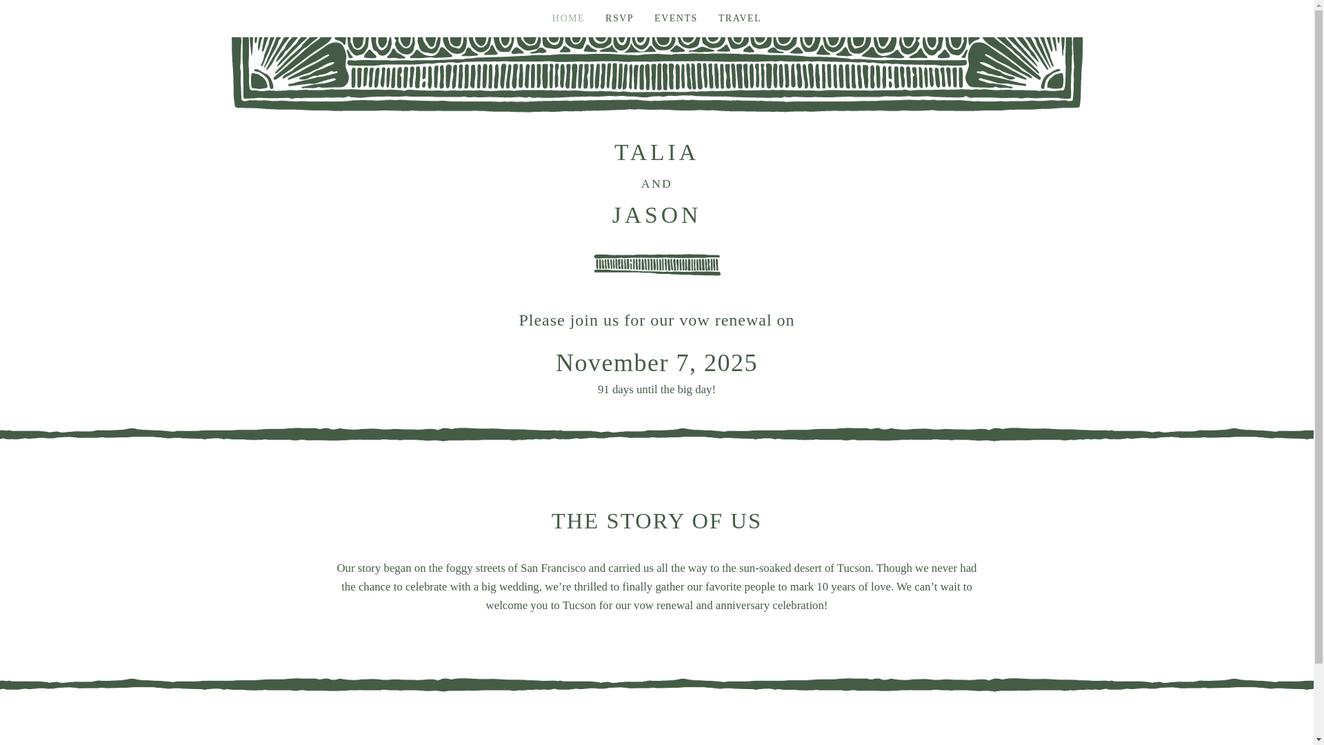 website screenshot of https://jasonandtalia.com/