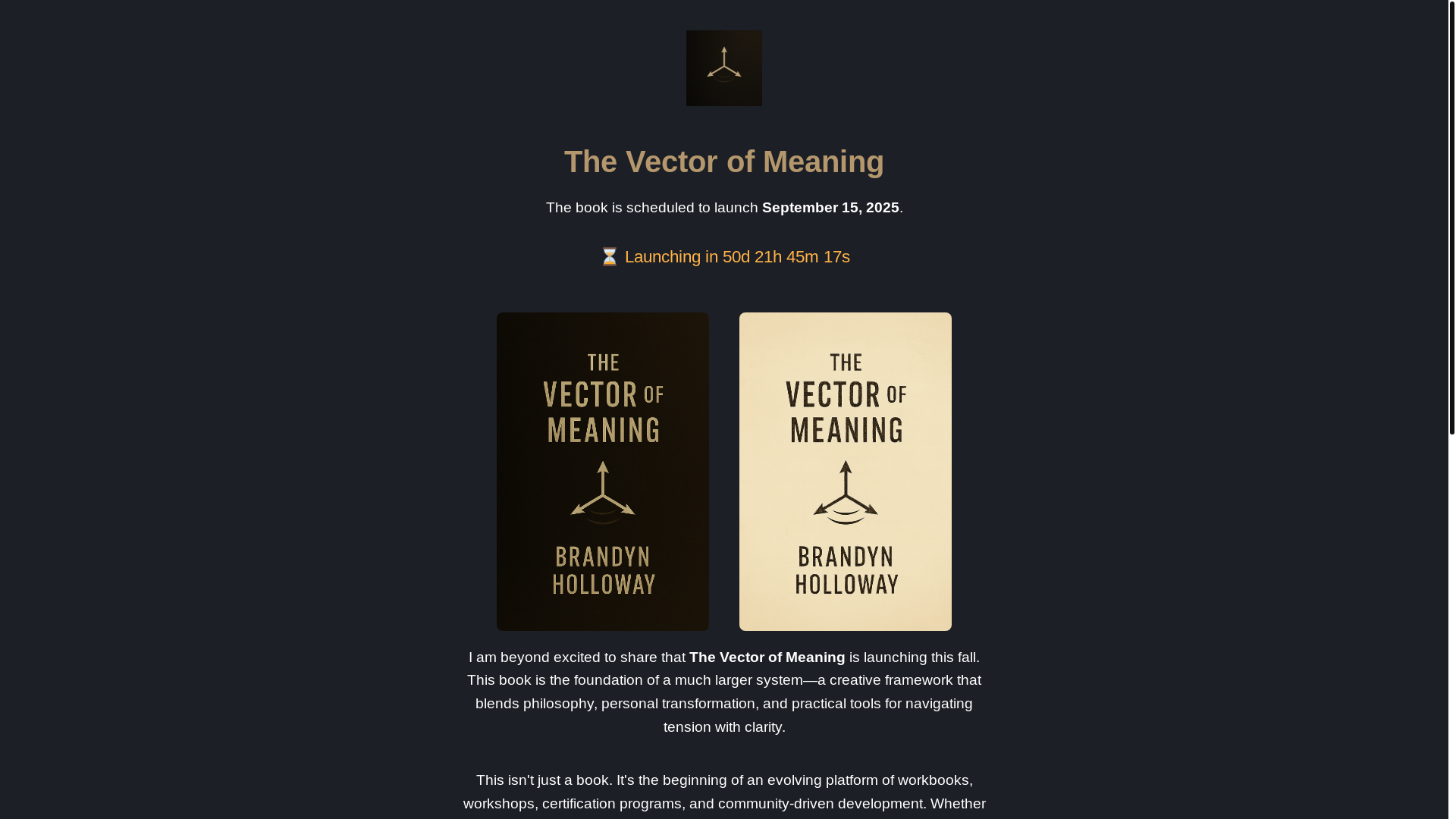website screenshot of https://vectorofmeanin-landingpage.pages.dev/