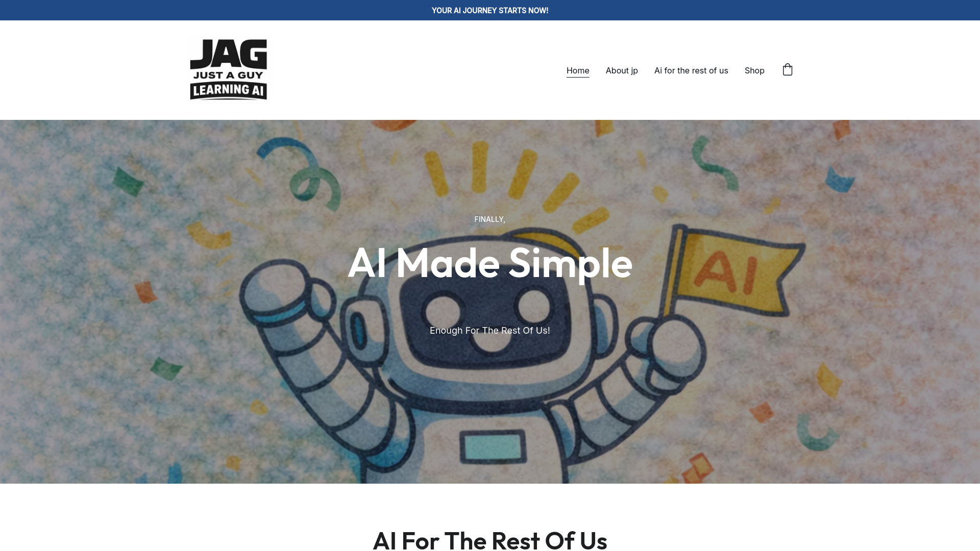 website screenshot of https://jaglearningai.com/