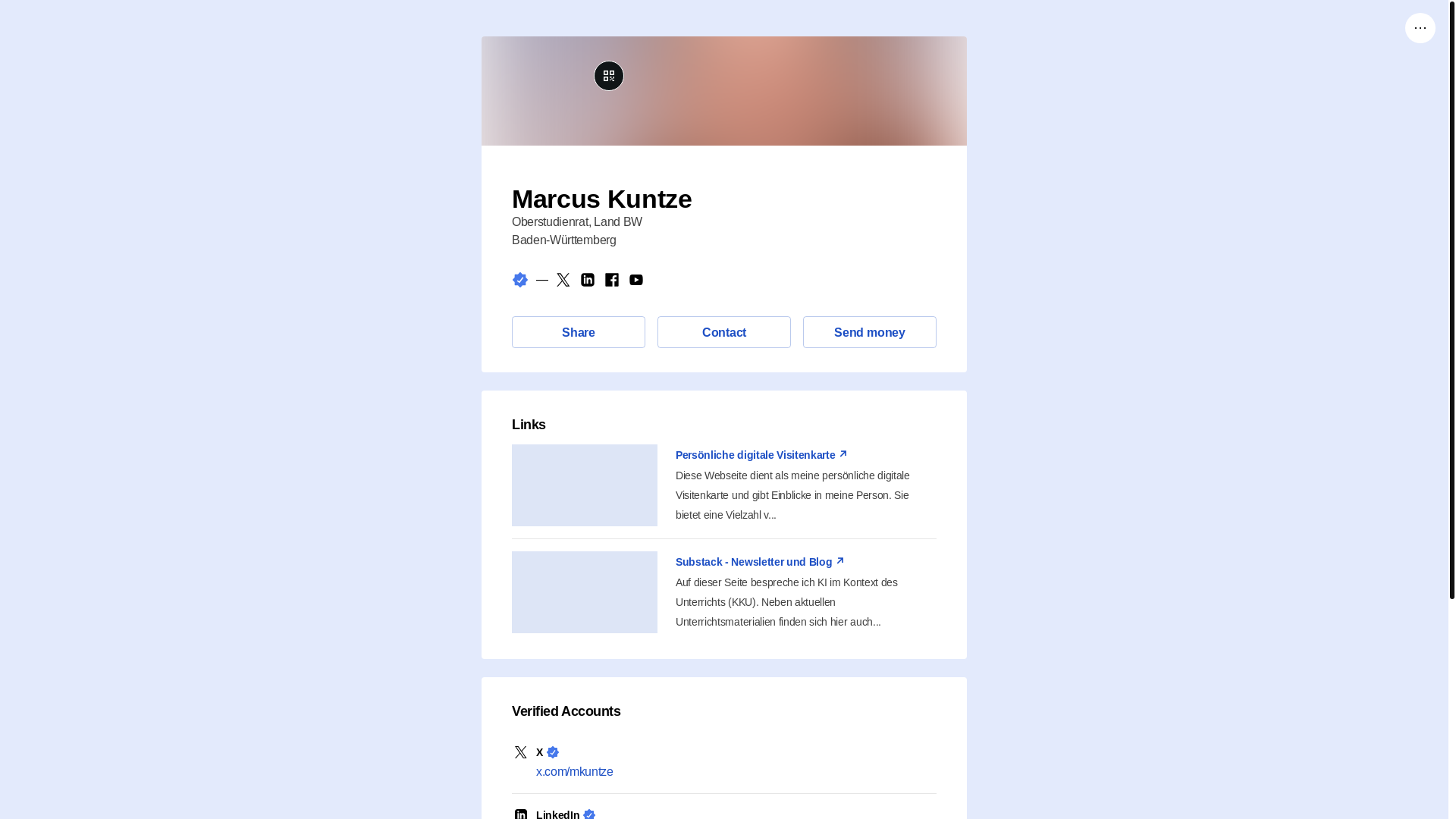 website screenshot of https://marcuskuntze.link/