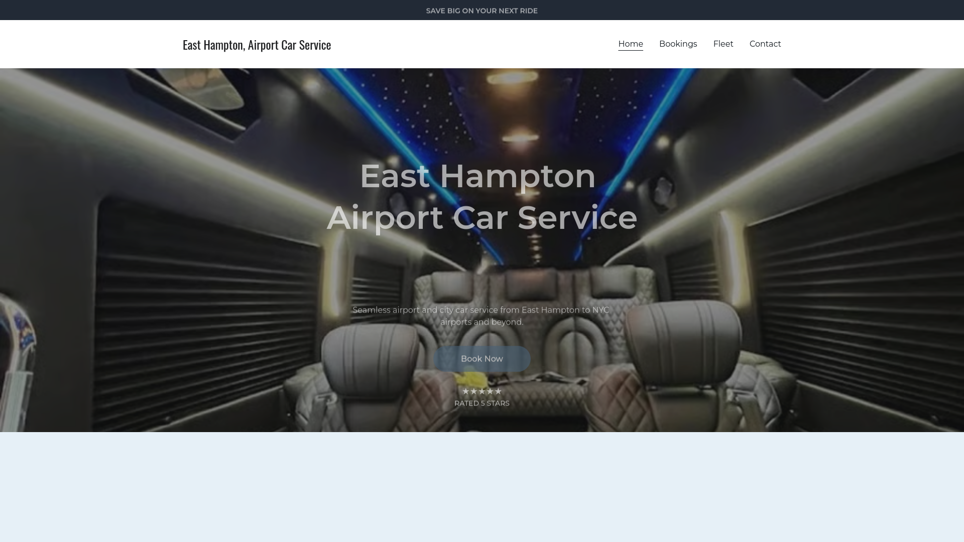 website screenshot of https://easthamptonairportscarservice.com