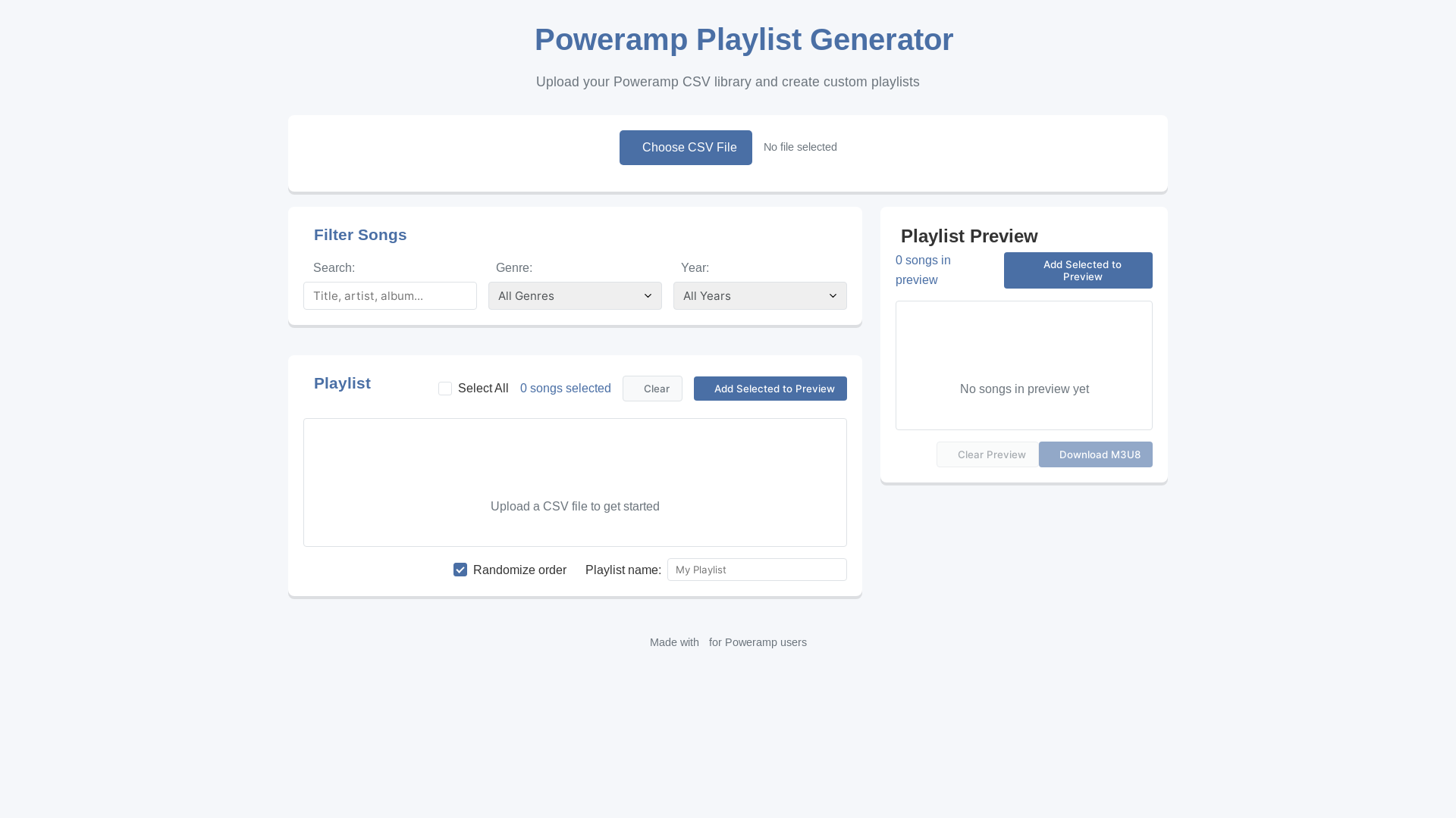 website screenshot of https://playlist4poweramp.pages.dev/