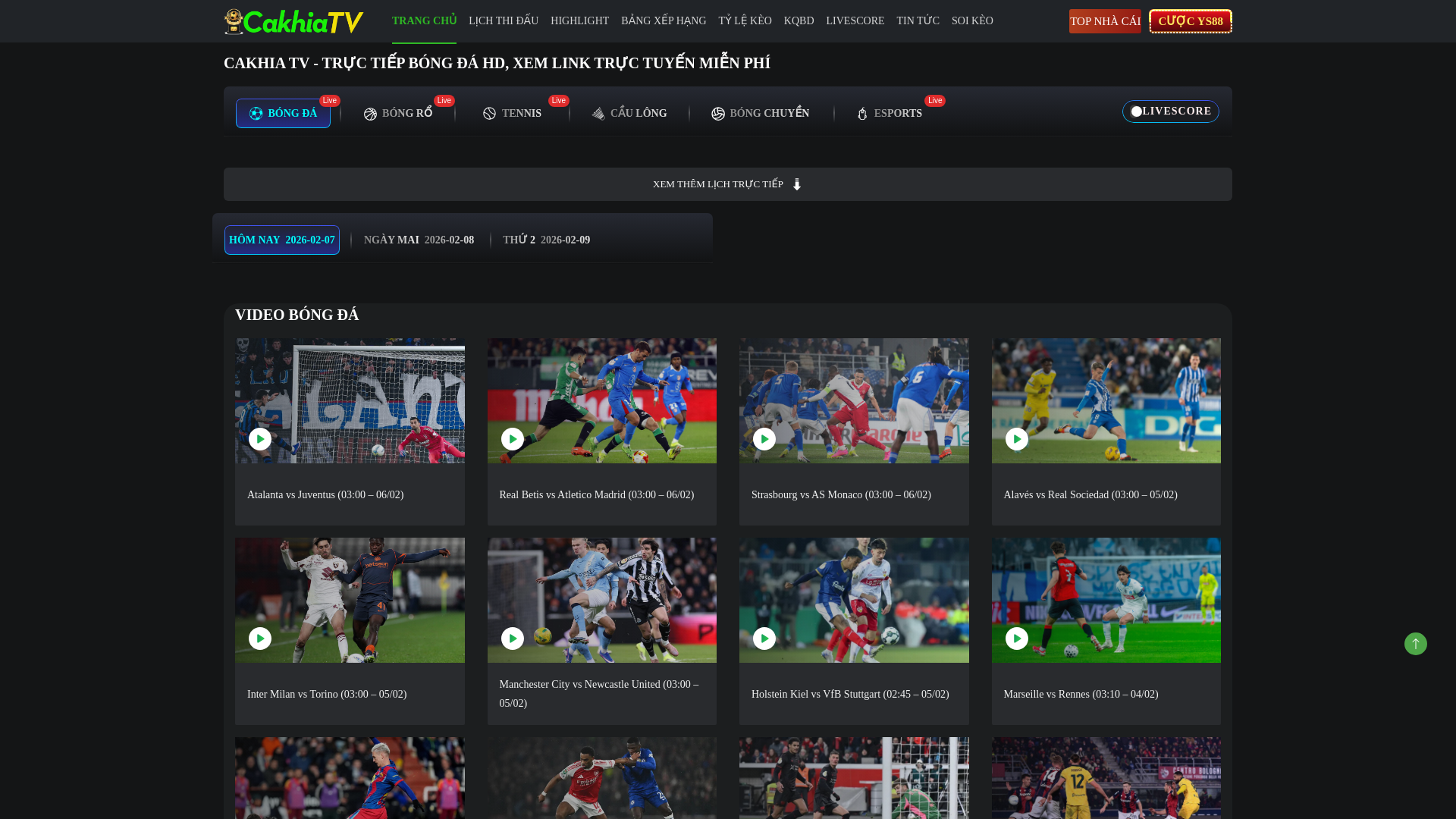 website screenshot of https://cakhia-tv.ml/