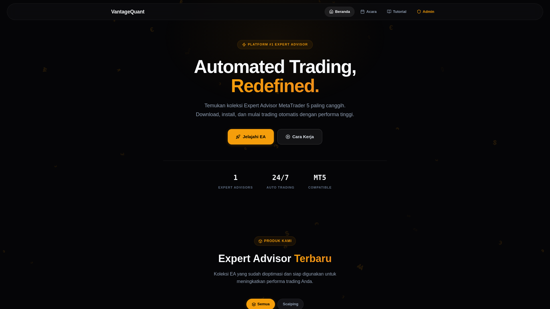 website screenshot of https://vantagequant.pages.dev/