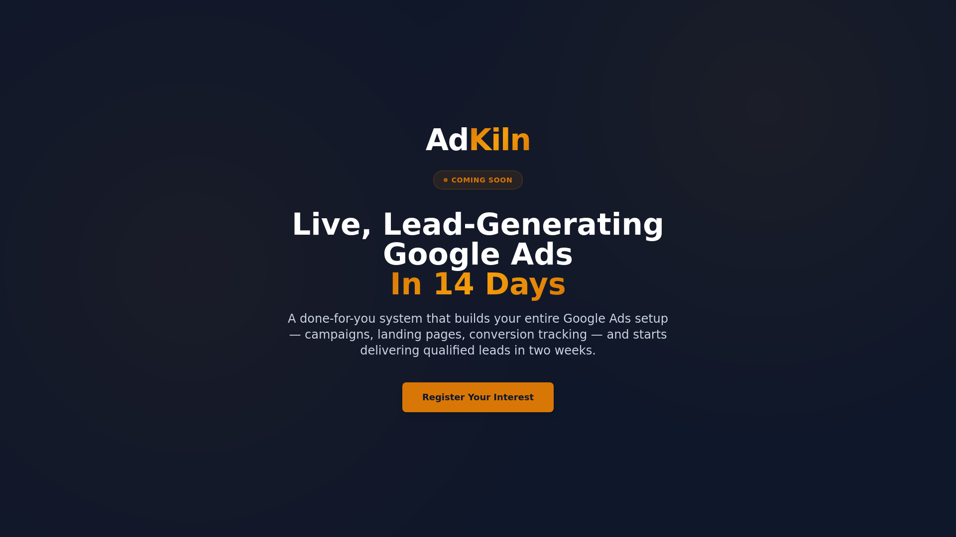 website screenshot of https://adkiln-coming-soon.pages.dev/