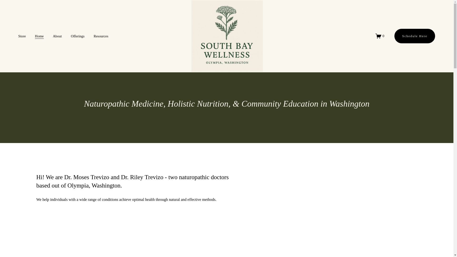 website screenshot of https://southbaywellness.health/