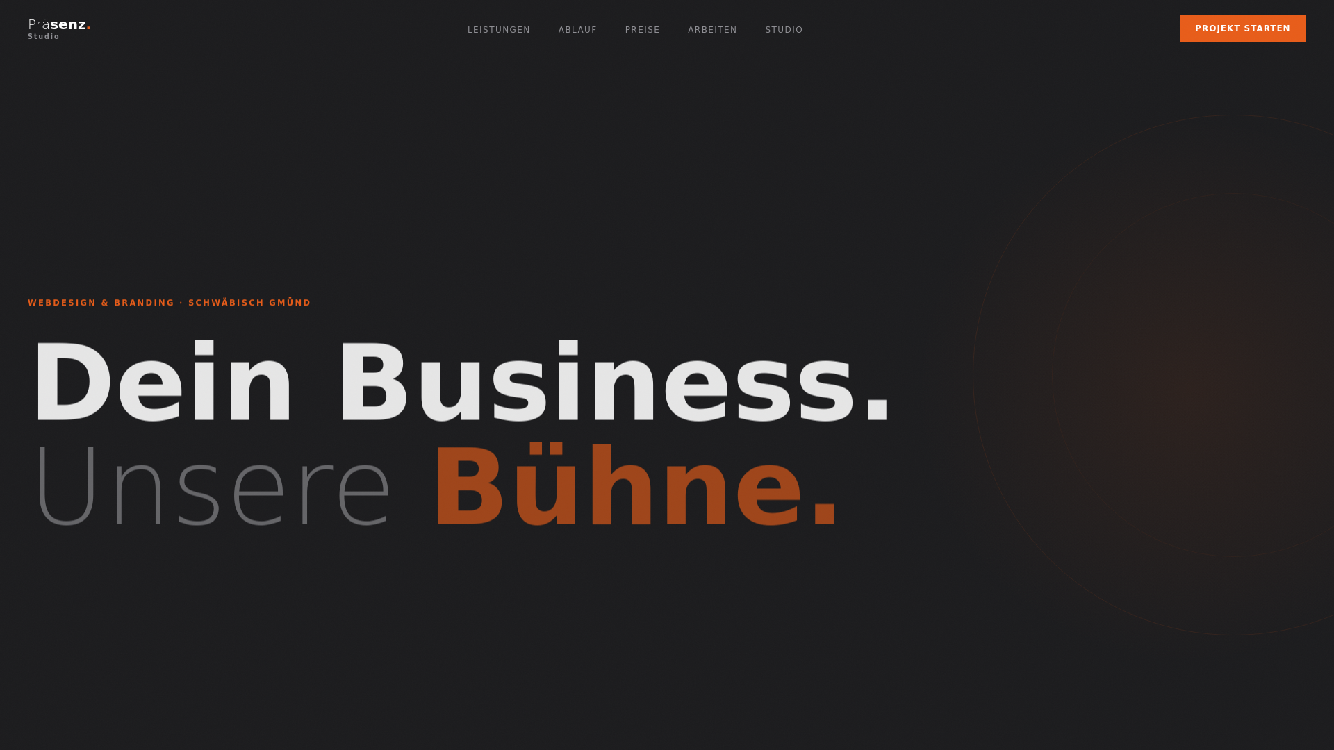 website screenshot of https://praesenzstudio.de