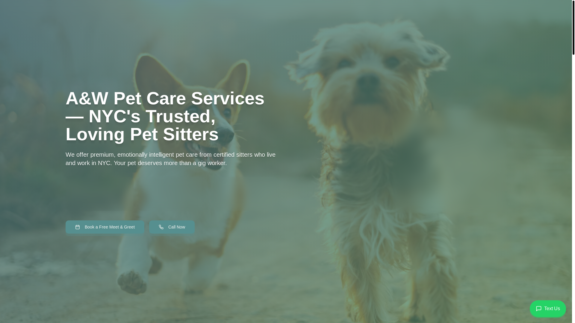 website screenshot of https://awpetcareservices.com/